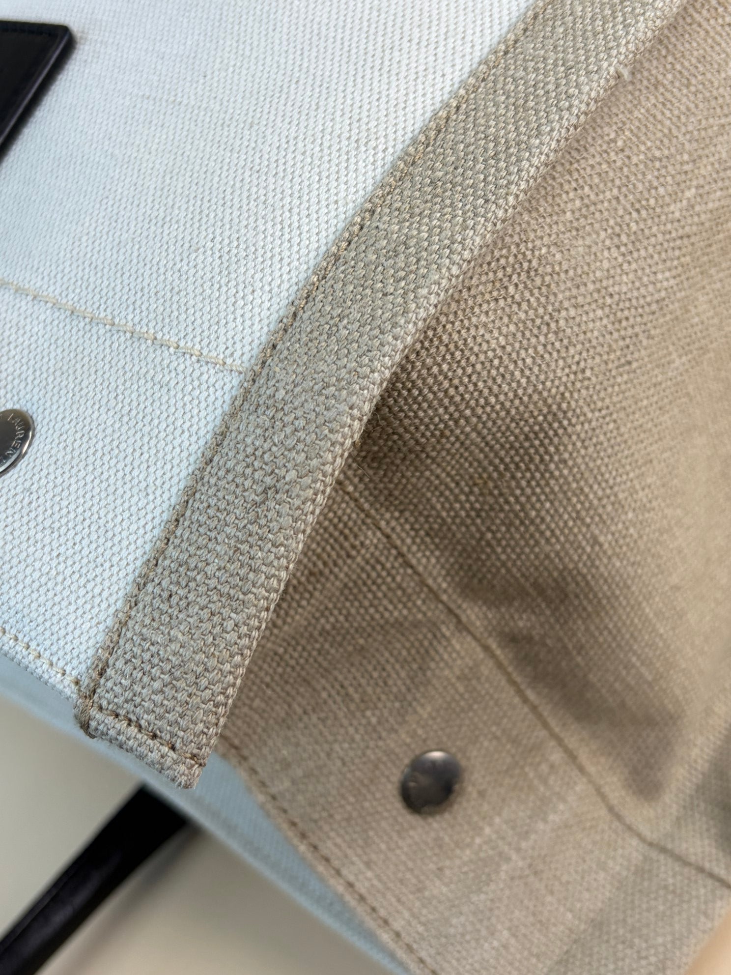 YSL Linen Small Rive Gauche Tote Bag