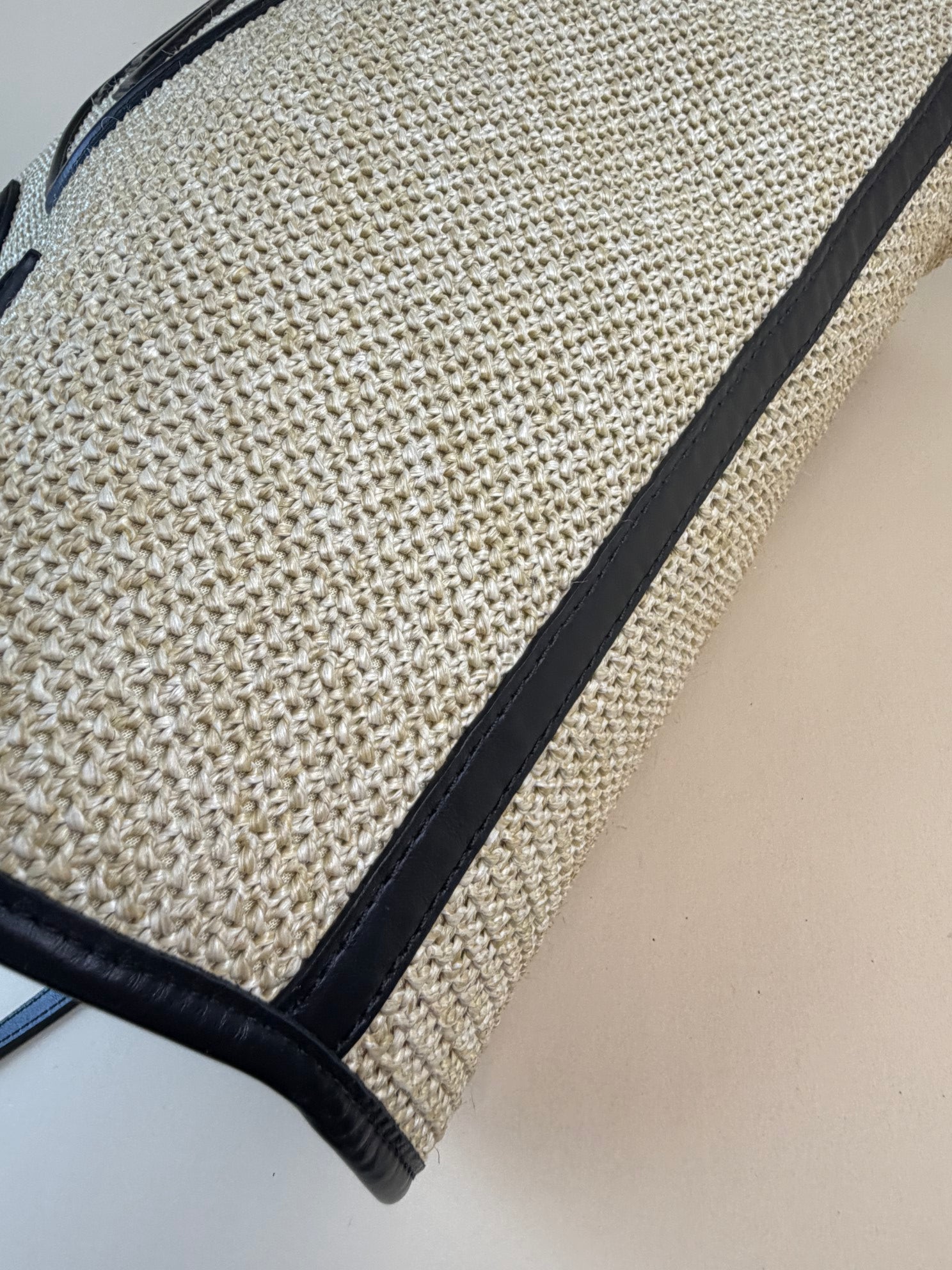 Louis Vuitton Black Saint Jacques x Raffia Tote Bag
