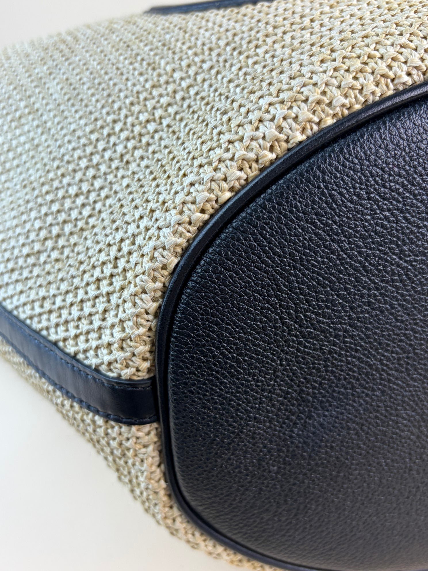 Louis Vuitton Black Saint Jacques x Raffia Tote Bag