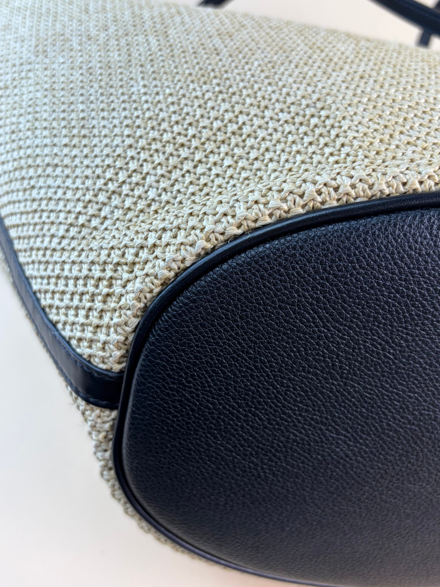 Louis Vuitton Black Saint Jacques x Raffia Tote Bag