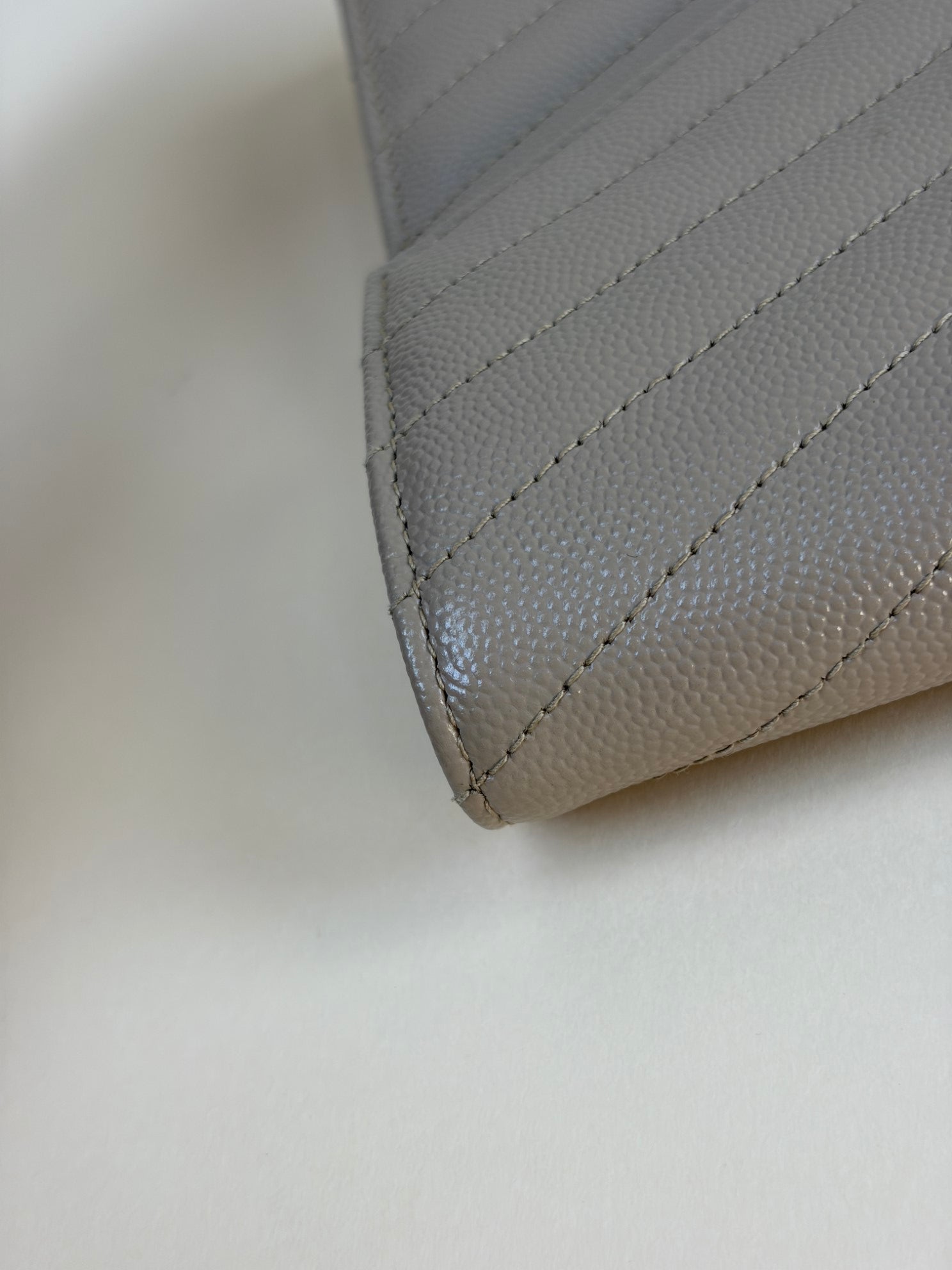 YSL Dark Beige Cassandre Matelasse Flap Pouch