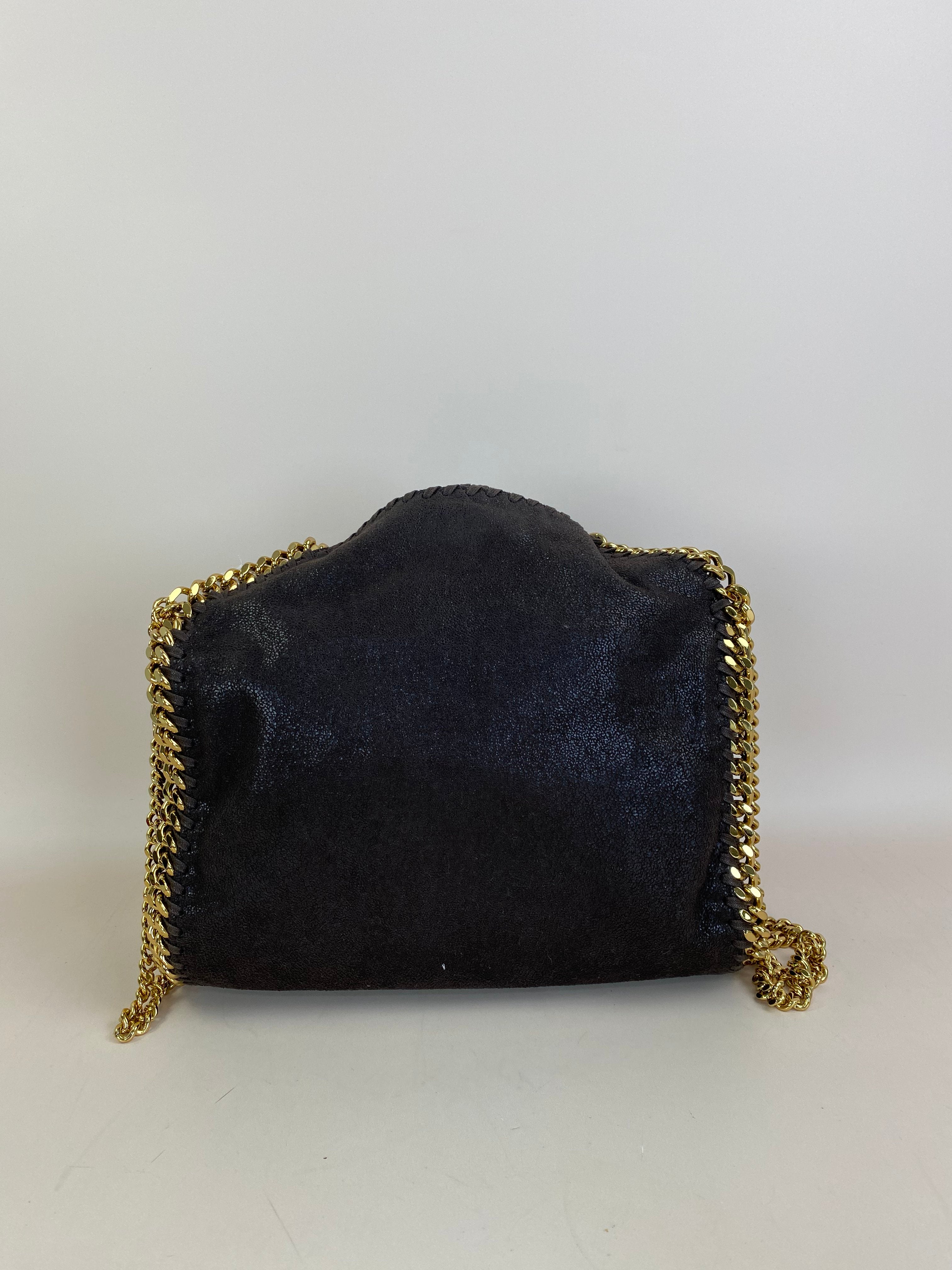 Stella Mccartney Dark Brown Falabella Mini Tote Bag with Chain