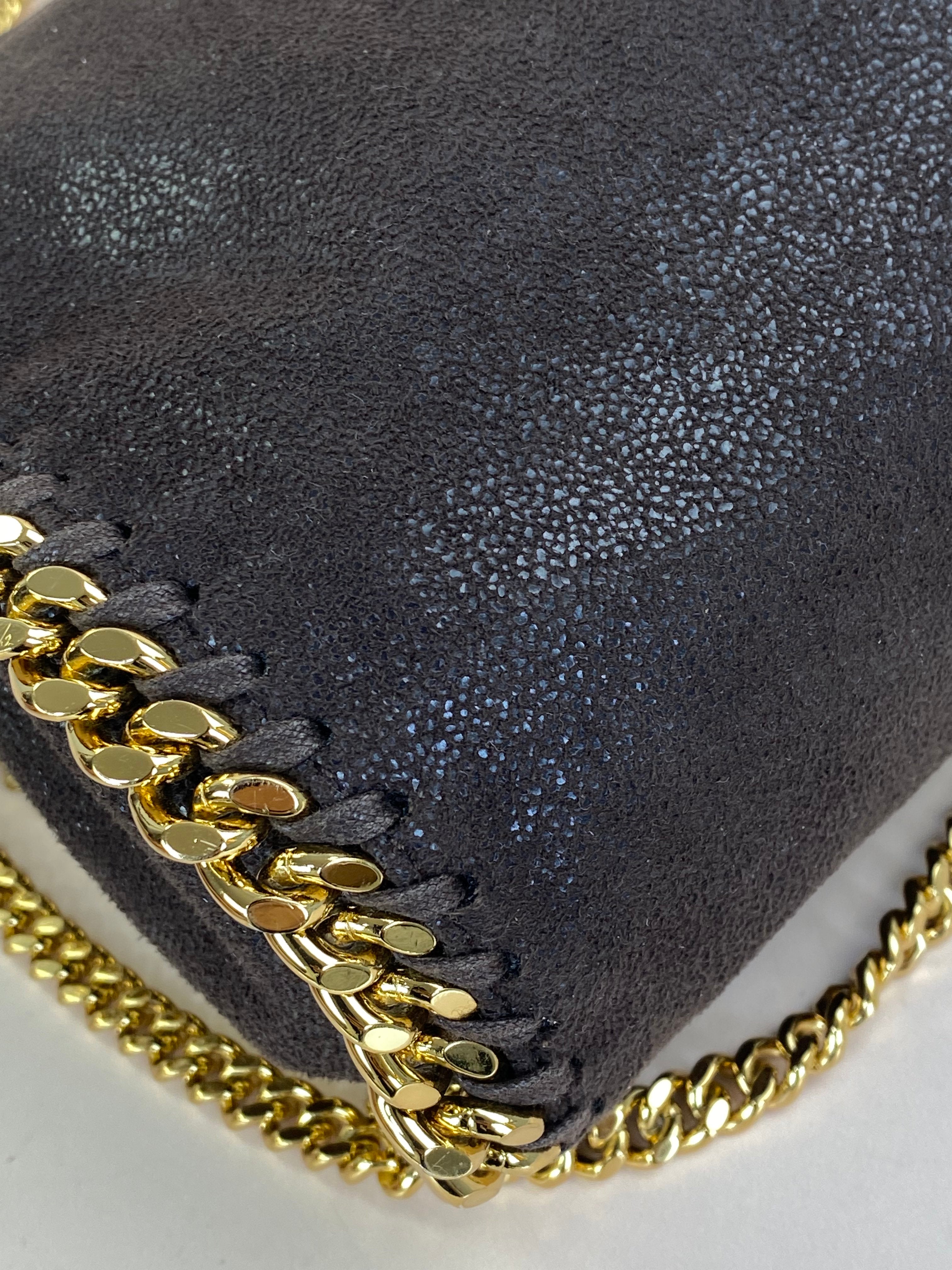 Stella Mccartney Dark Brown Falabella Mini Tote Bag with Chain