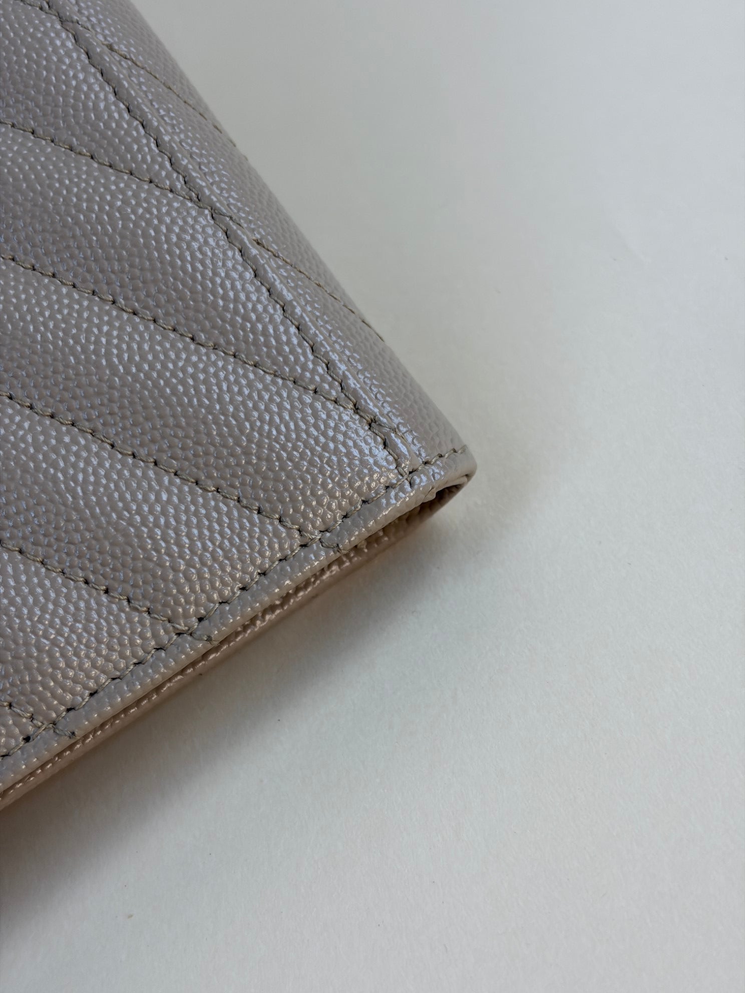 YSL Dark Beige Cassandre Matelasse Flap Pouch