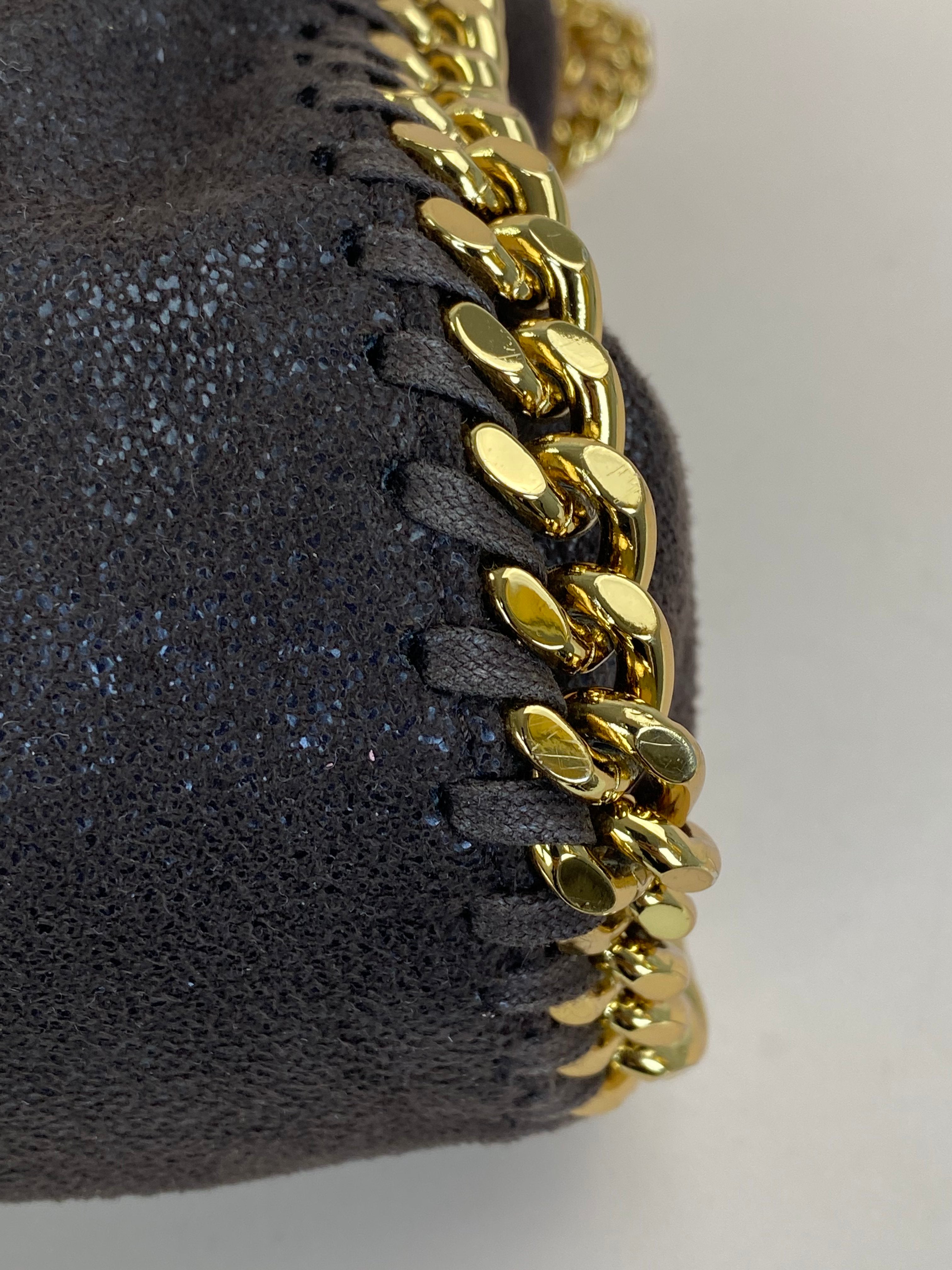 Stella Mccartney Dark Brown Falabella Mini Tote Bag with Chain