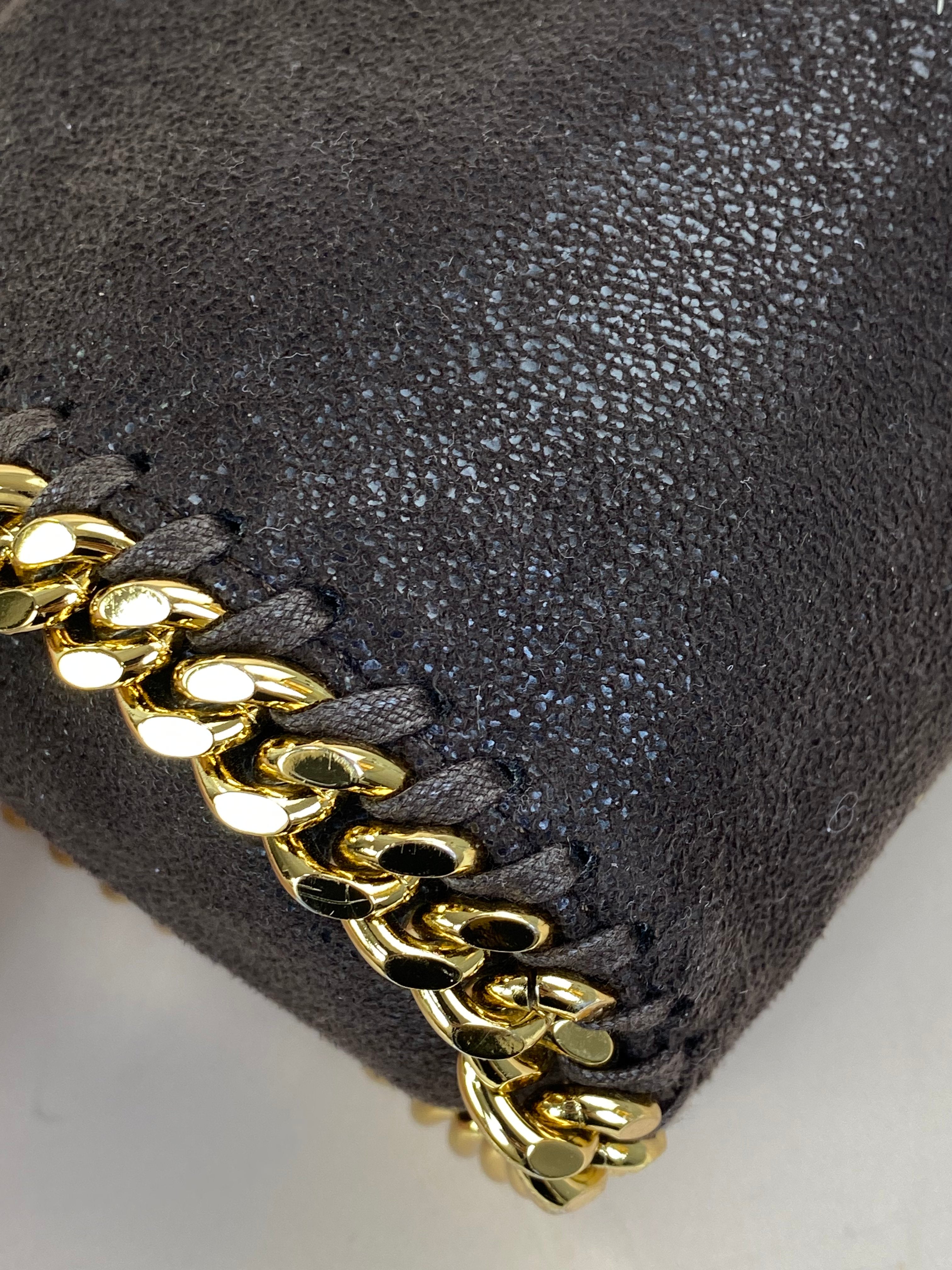 Stella Mccartney Dark Brown Falabella Mini Tote Bag with Chain