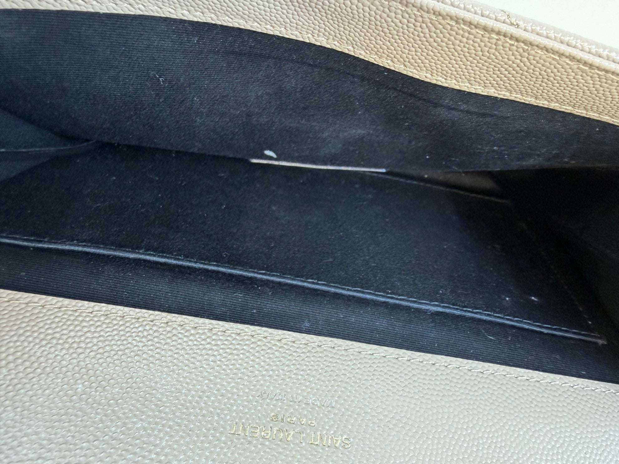 YSL Dark Beige Cassandre Matelasse Flap Pouch