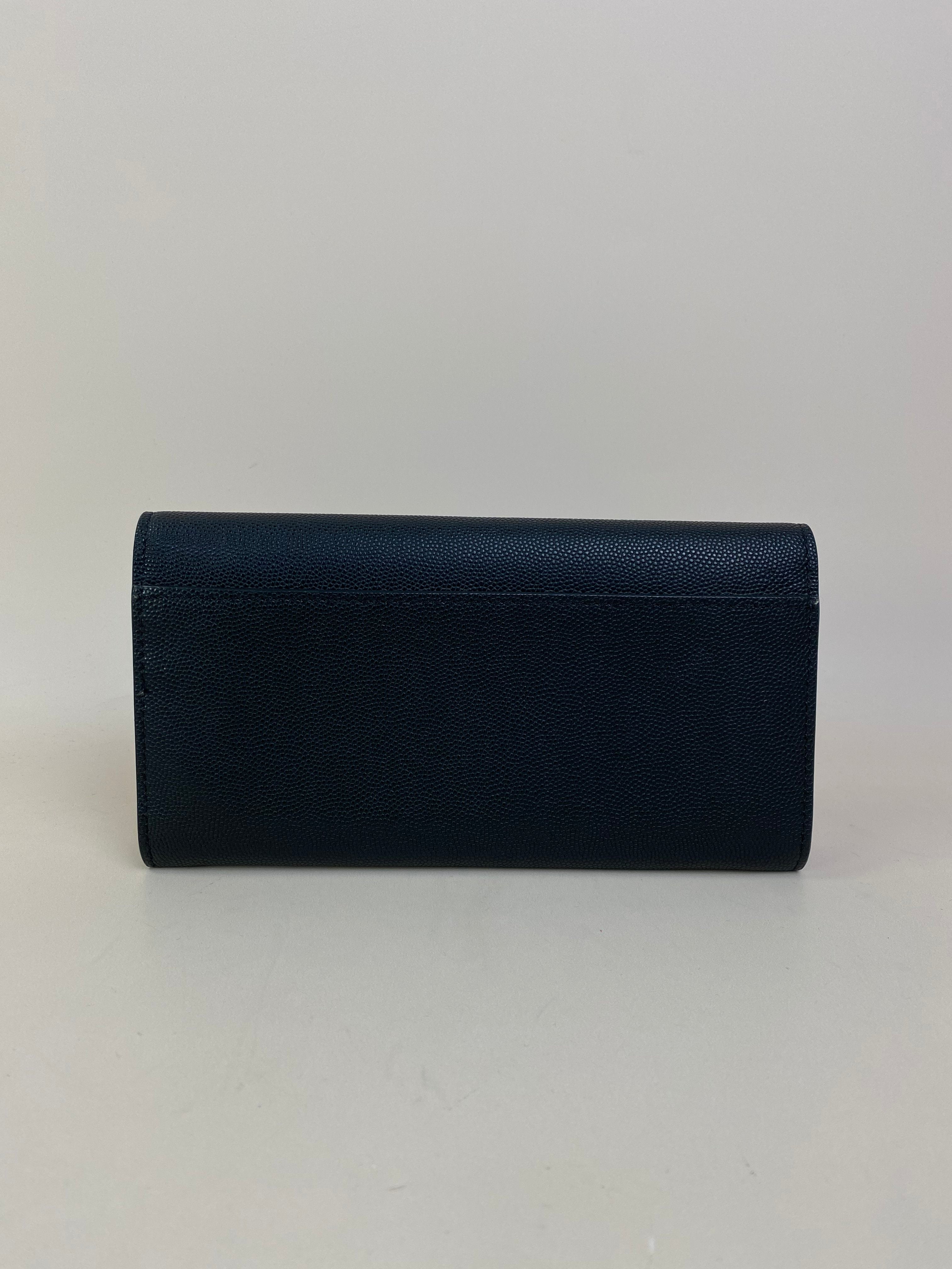 Burberry Black TB Flap Long Wallet