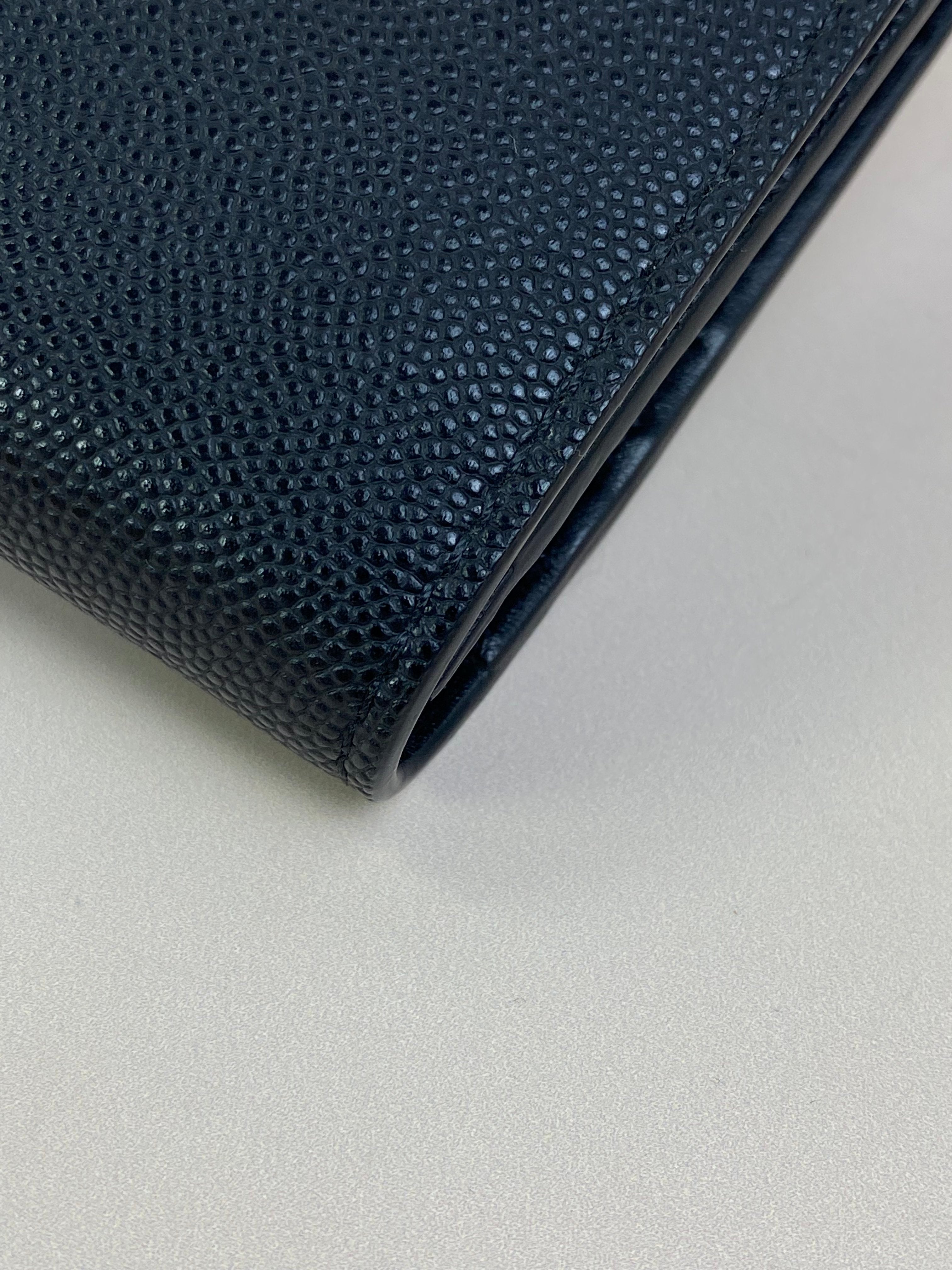 Burberry Black TB Flap Long Wallet