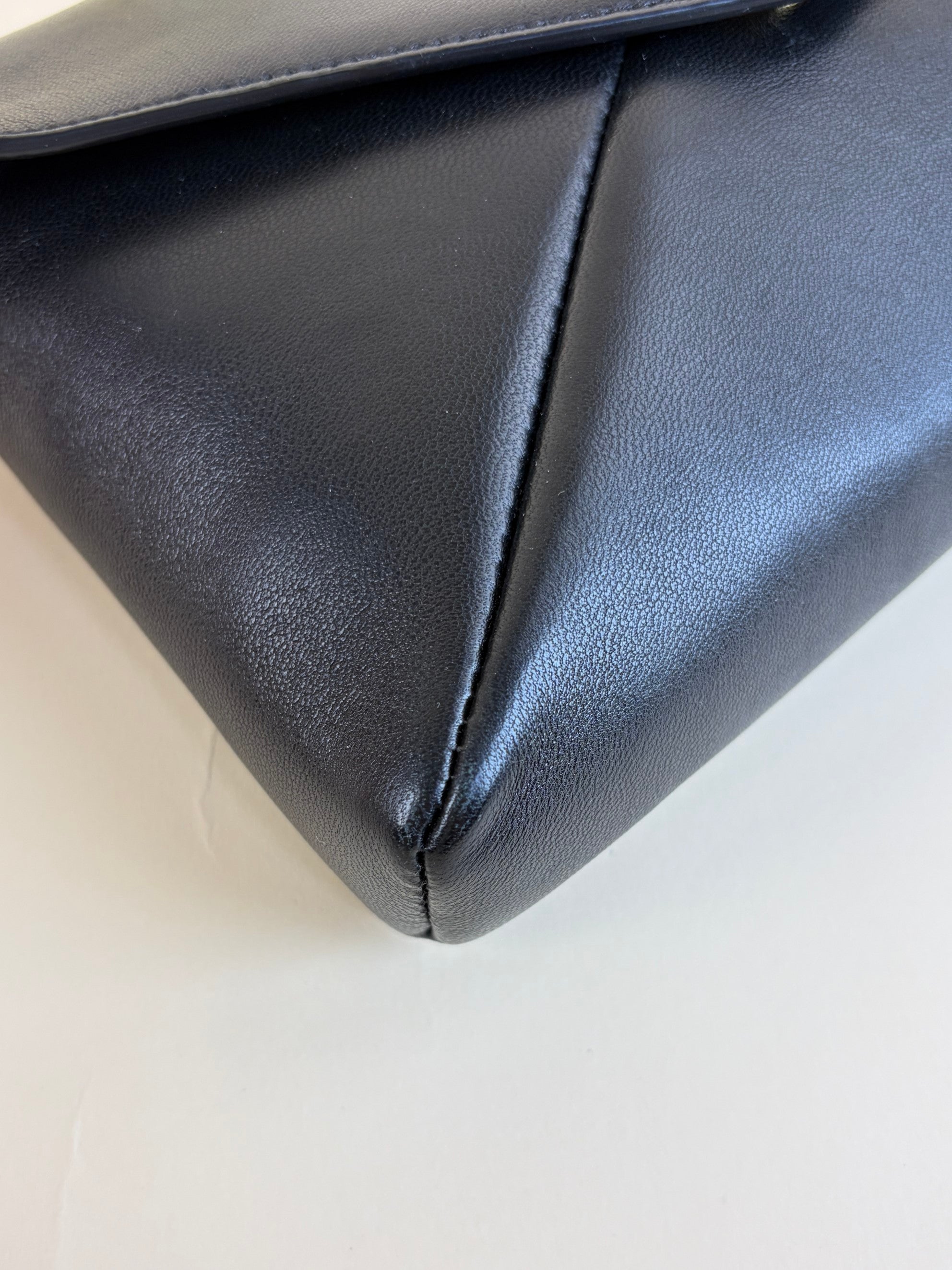 ysl black lambskin Cassandre small envelope pouch