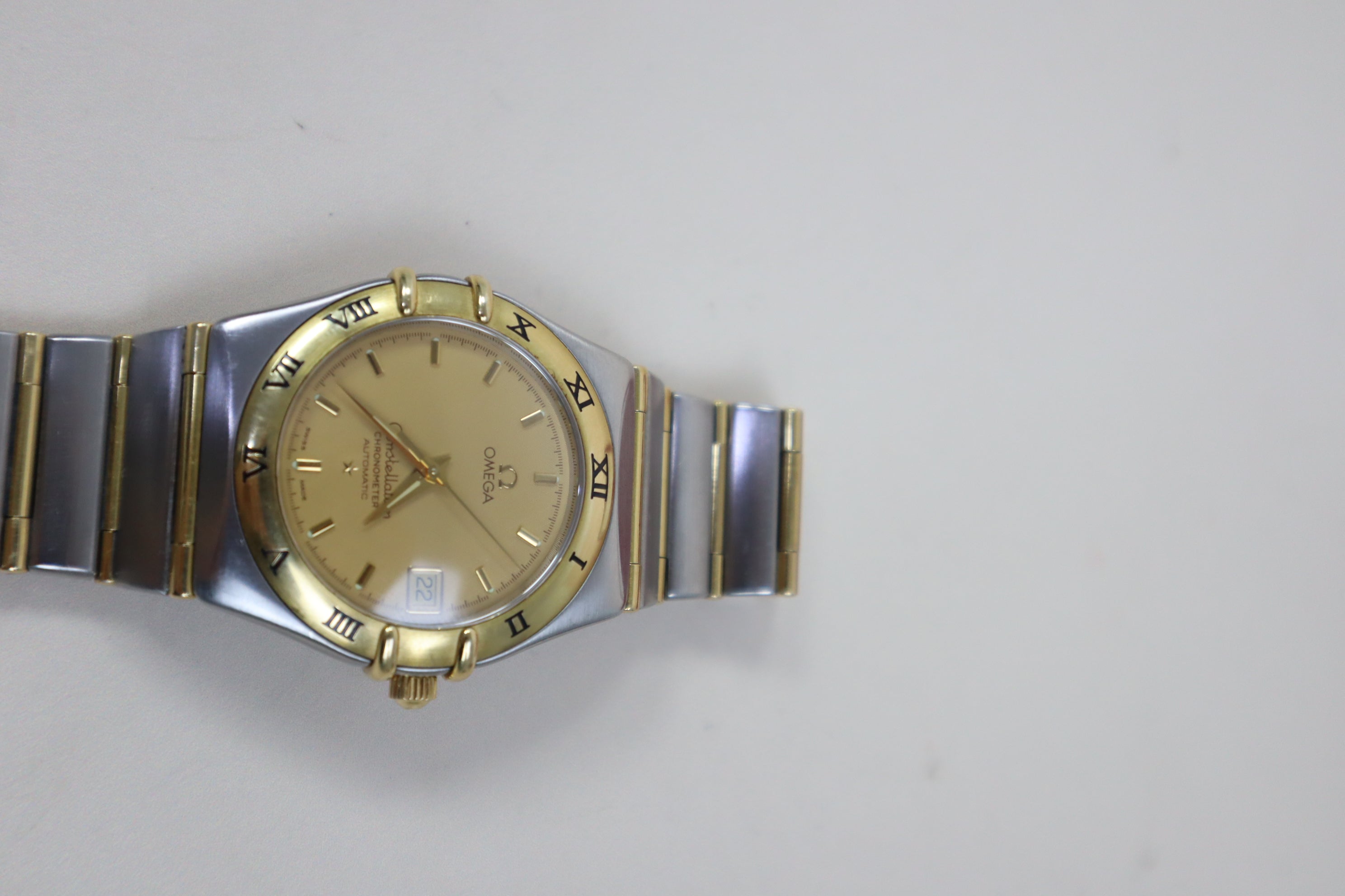 Omega 18K Yellow Gold Stainless Steel Constellation Automatic 34mm Watch