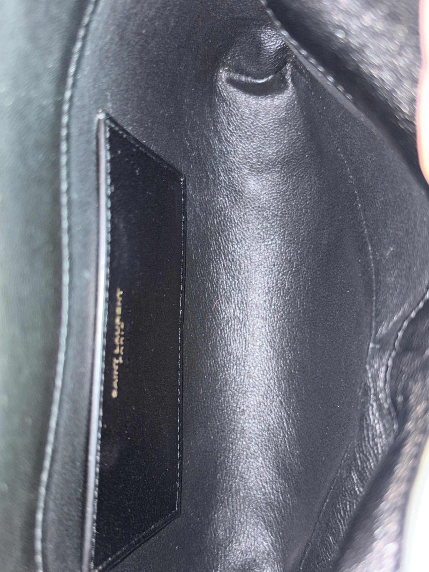 ysl black lambskin Cassandre small envelope pouch