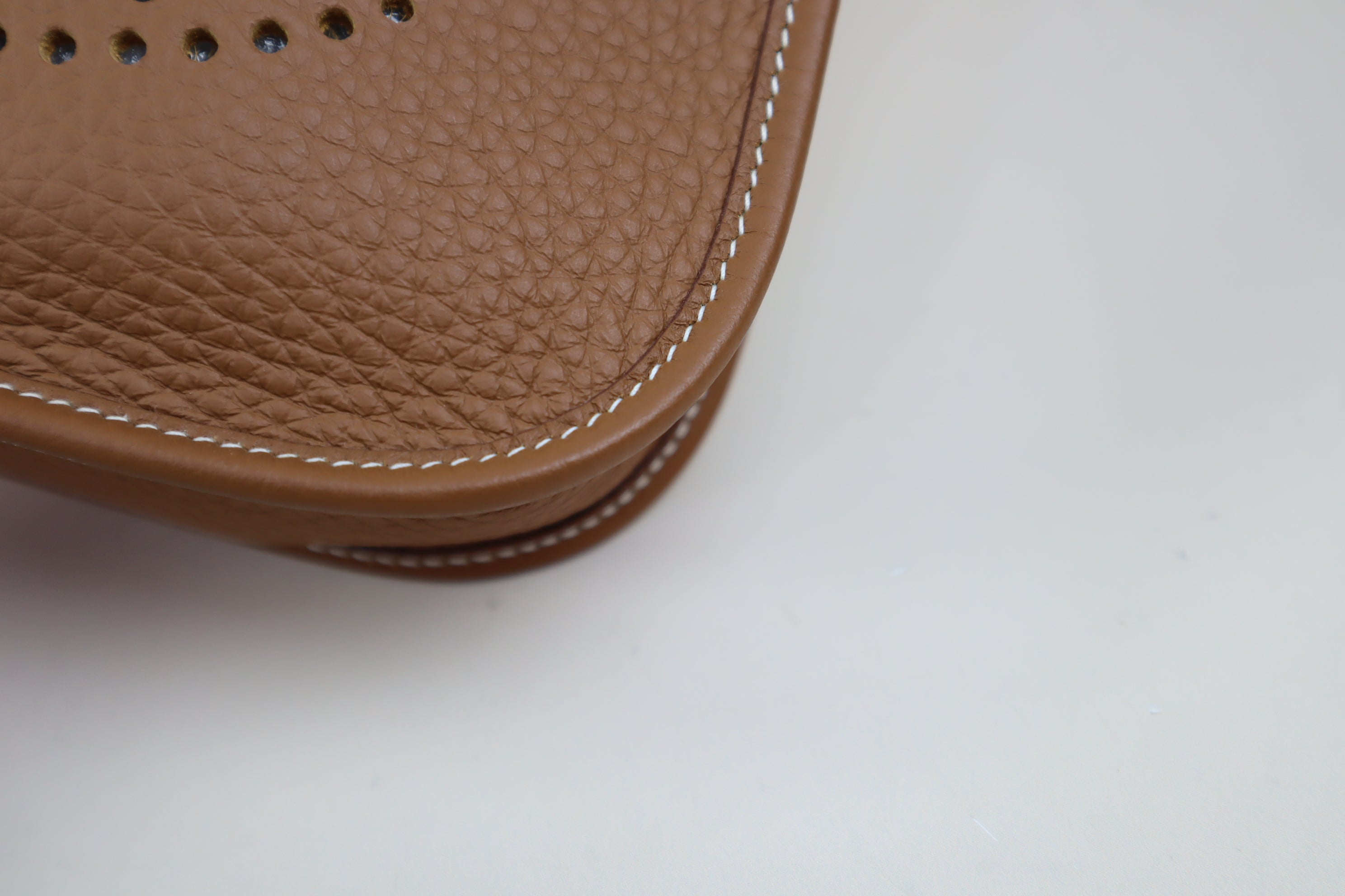 Hermes Gold Taurillon Mini Evelyne Bag