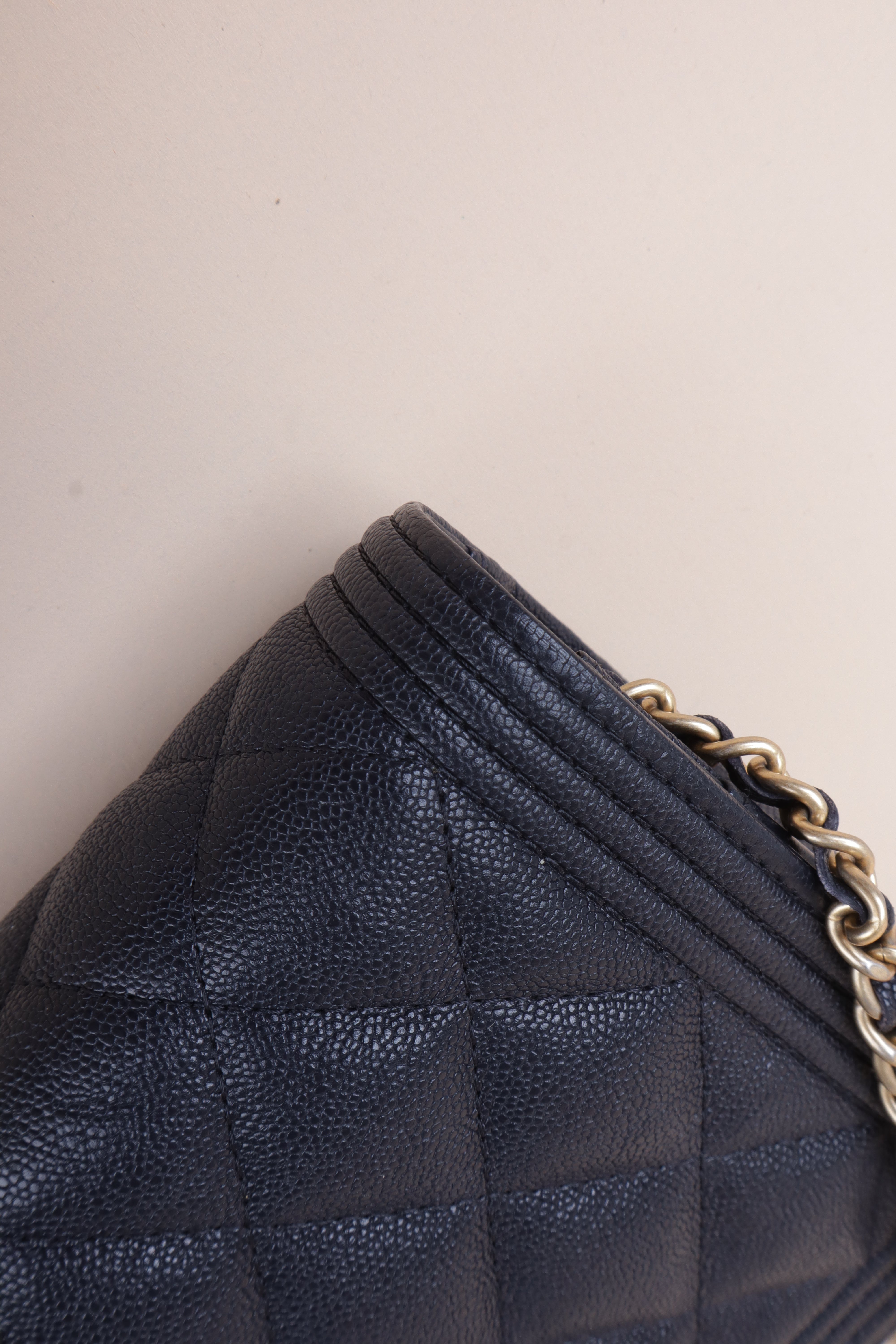 chanel black boy wallet on chain