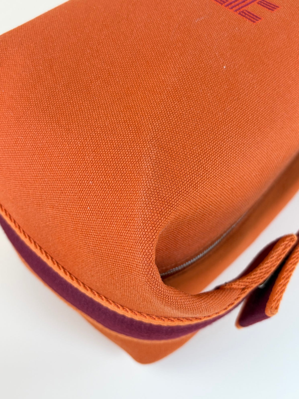 Hermes orange feu canvas Bride A Brac large case