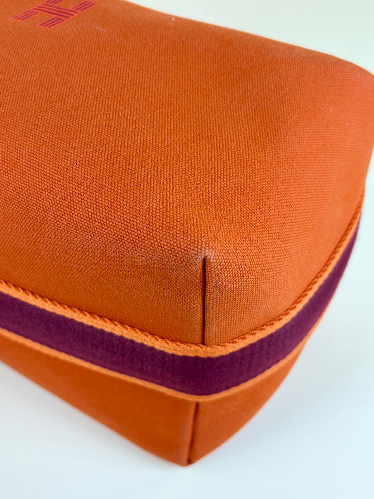 Hermes orange feu canvas Bride A Brac large case