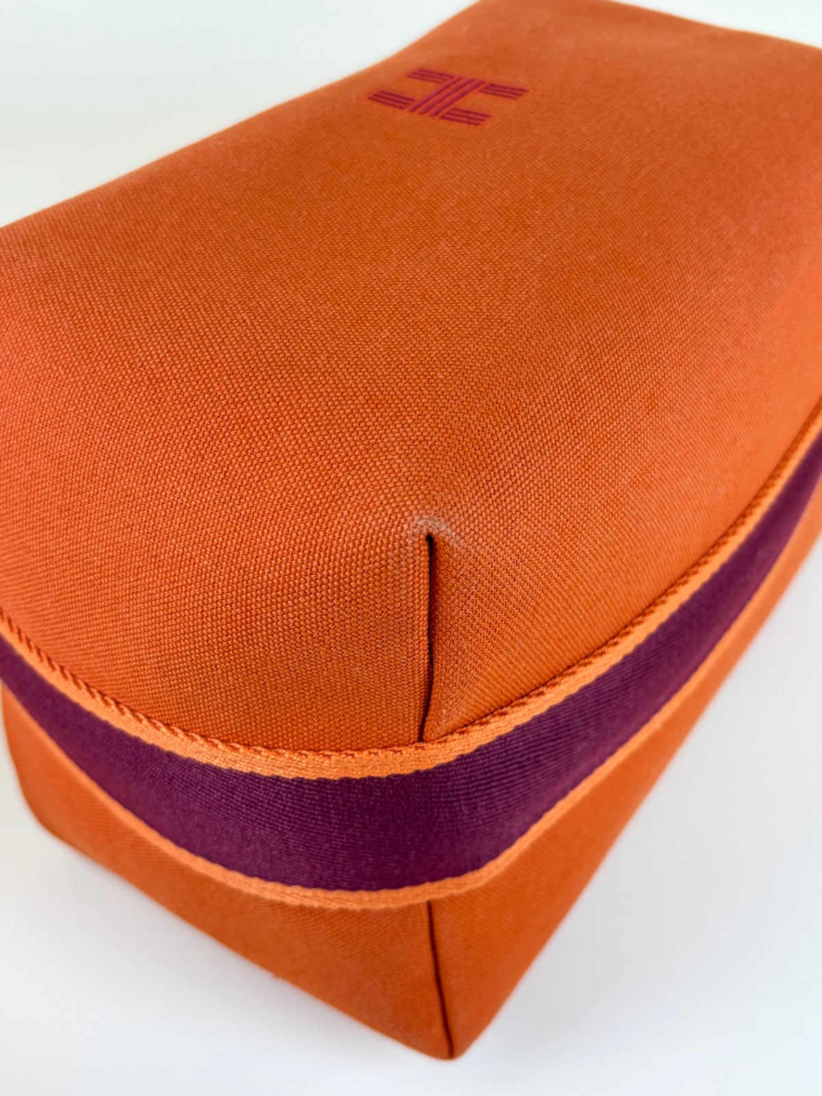 Hermes orange feu canvas Bride A Brac large case