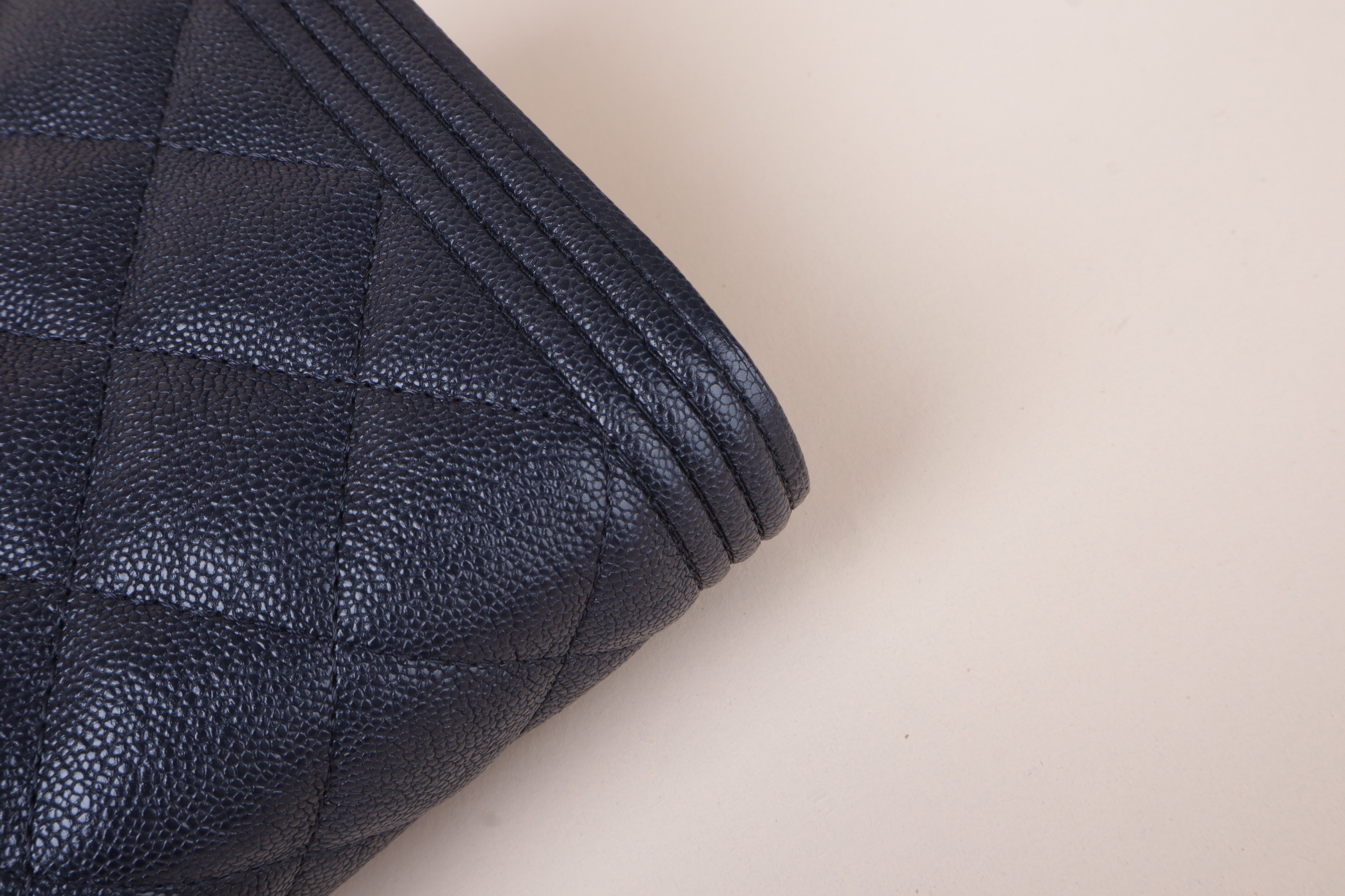 chanel black boy wallet on chain