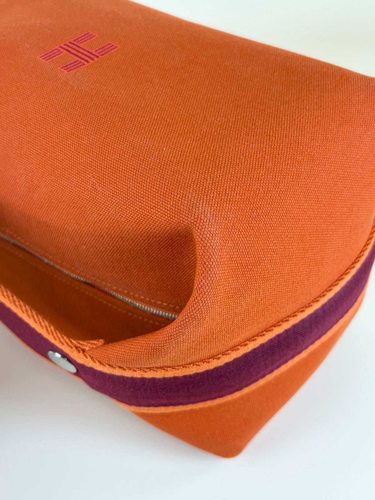 Hermes orange feu canvas Bride A Brac large case