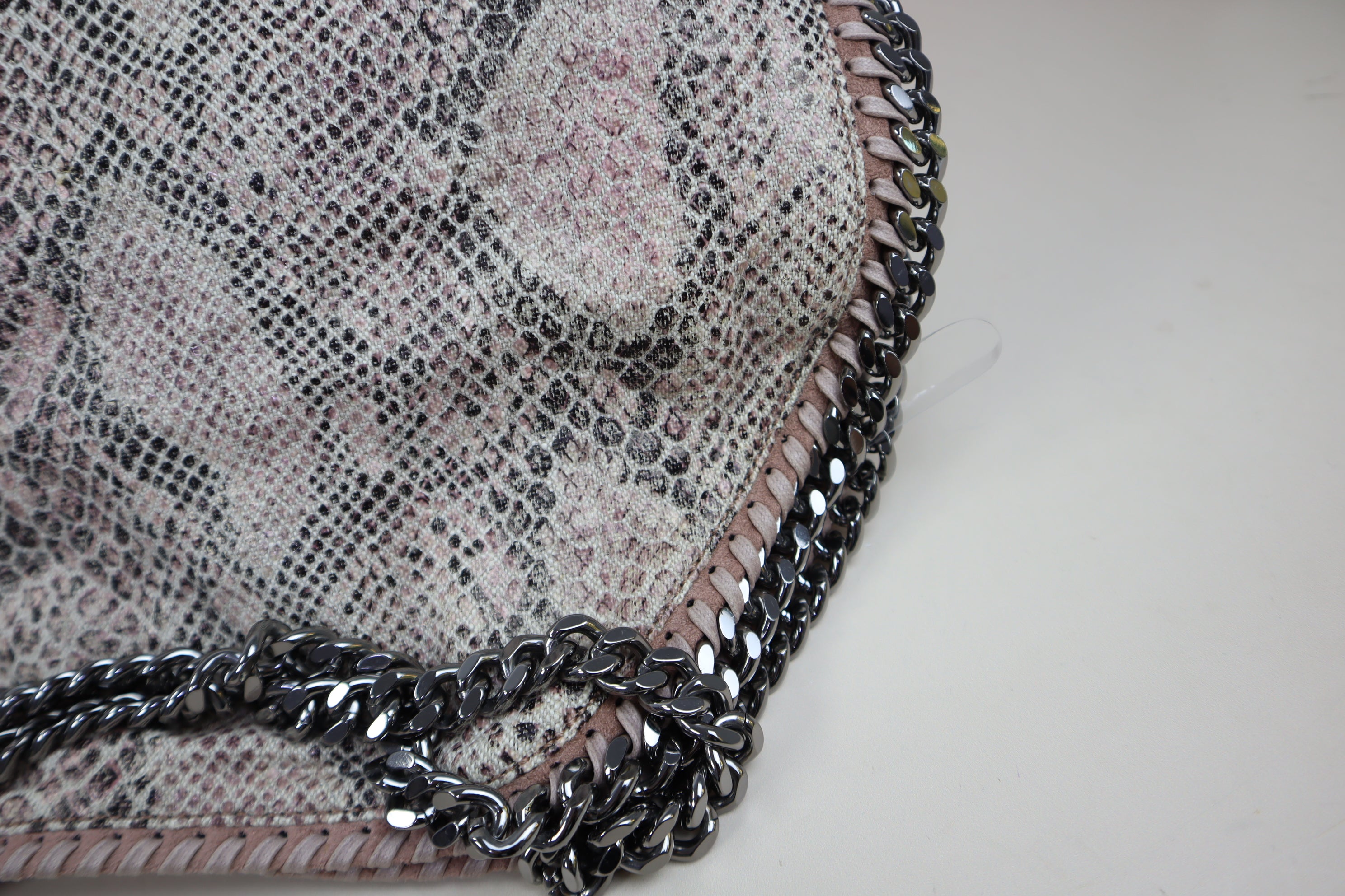 Stella Mccartney Grey Python Large Falabella Bag with Pouch