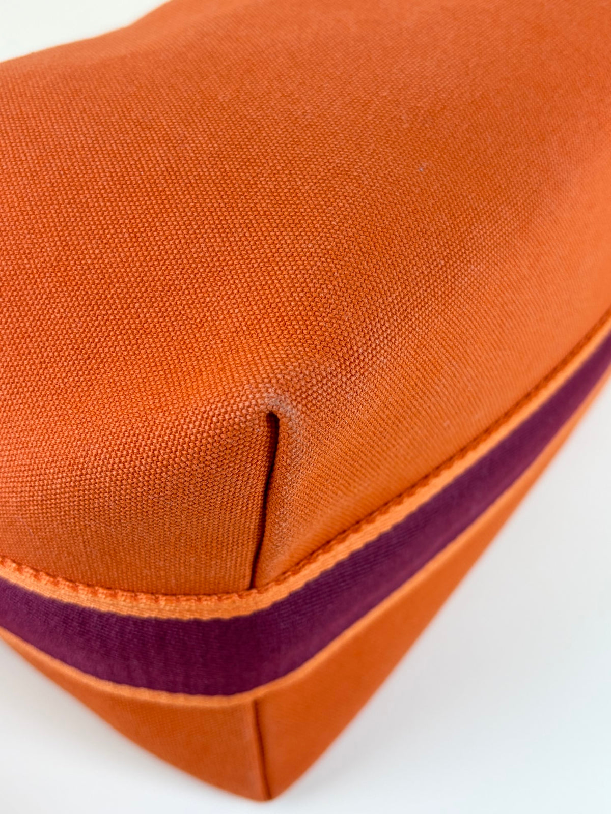 Hermes orange feu canvas Bride A Brac large case