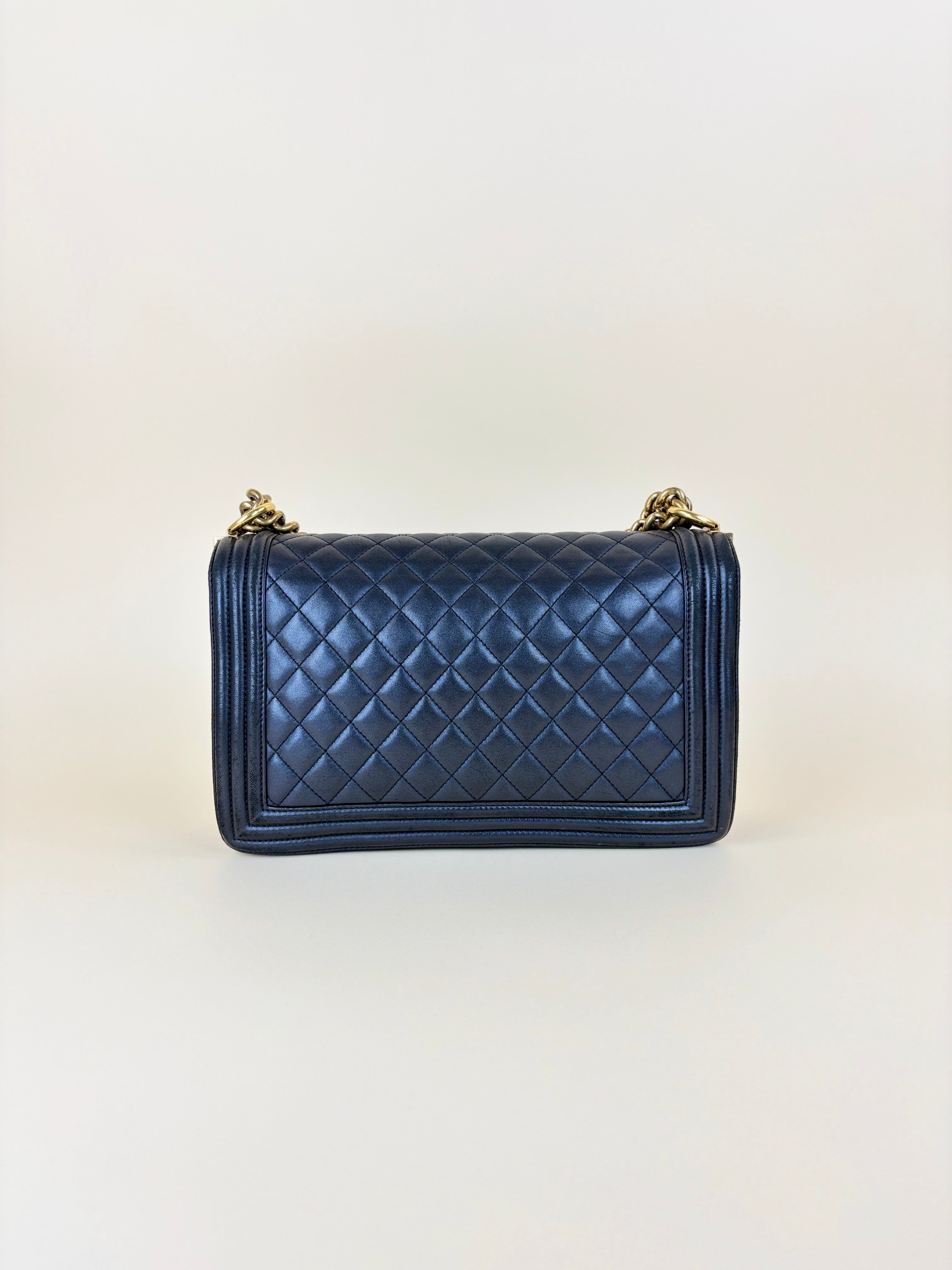 Chanel Black Classic Quilted New Medium Boy Flap Bag