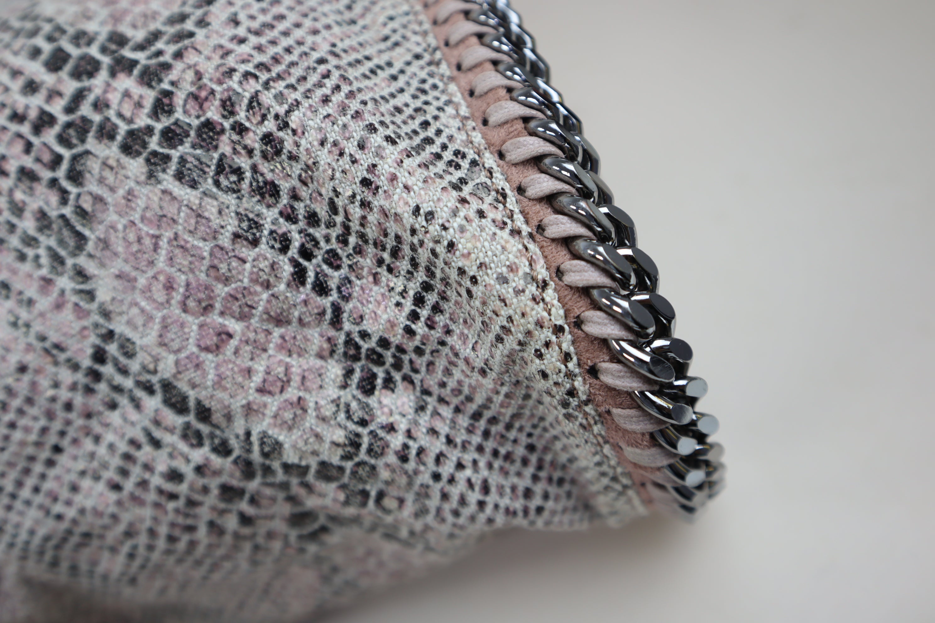 Stella Mccartney Grey Python Large Falabella Bag with Pouch