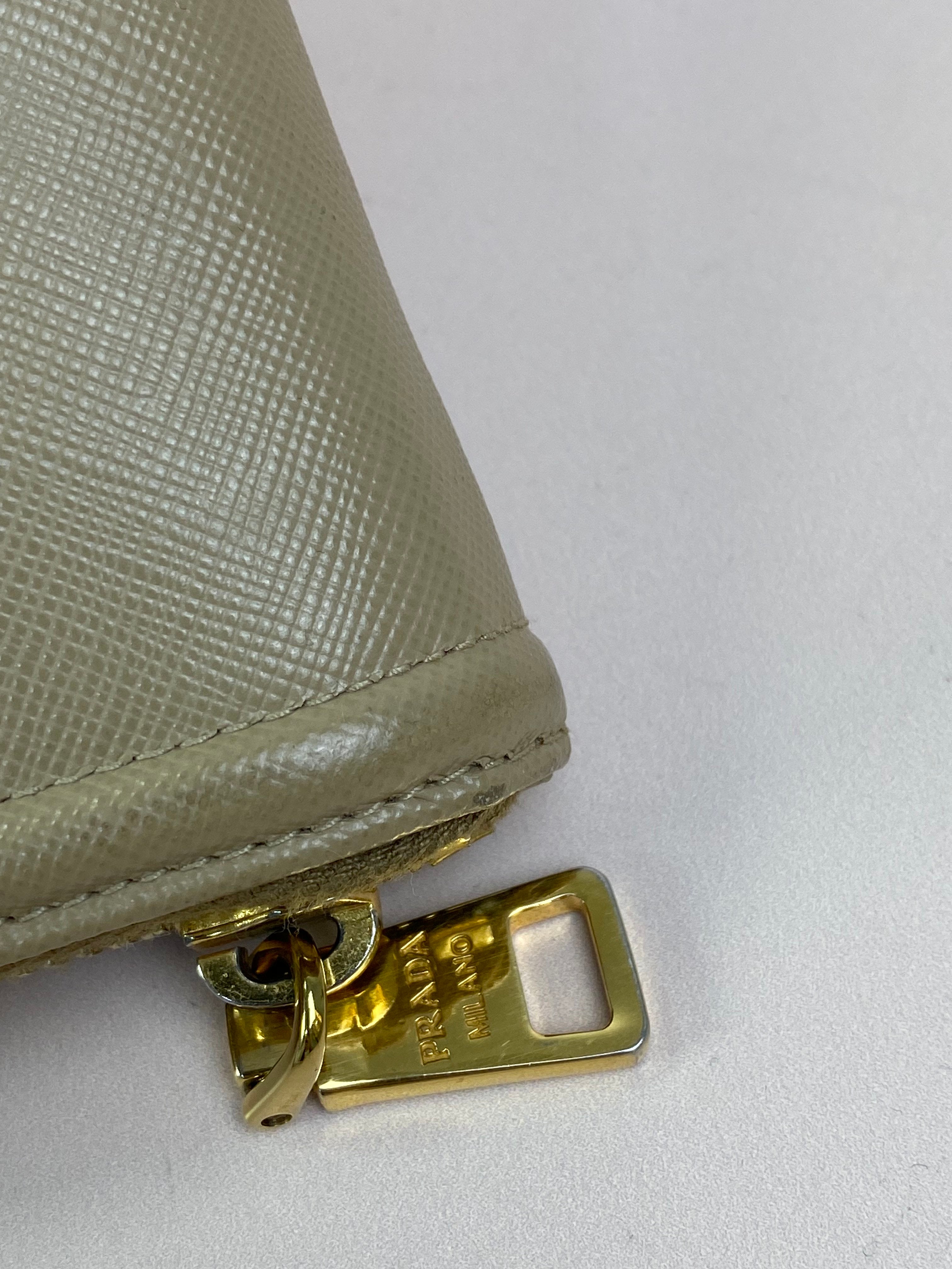 Prada Beige Large Zipped Long Wallet