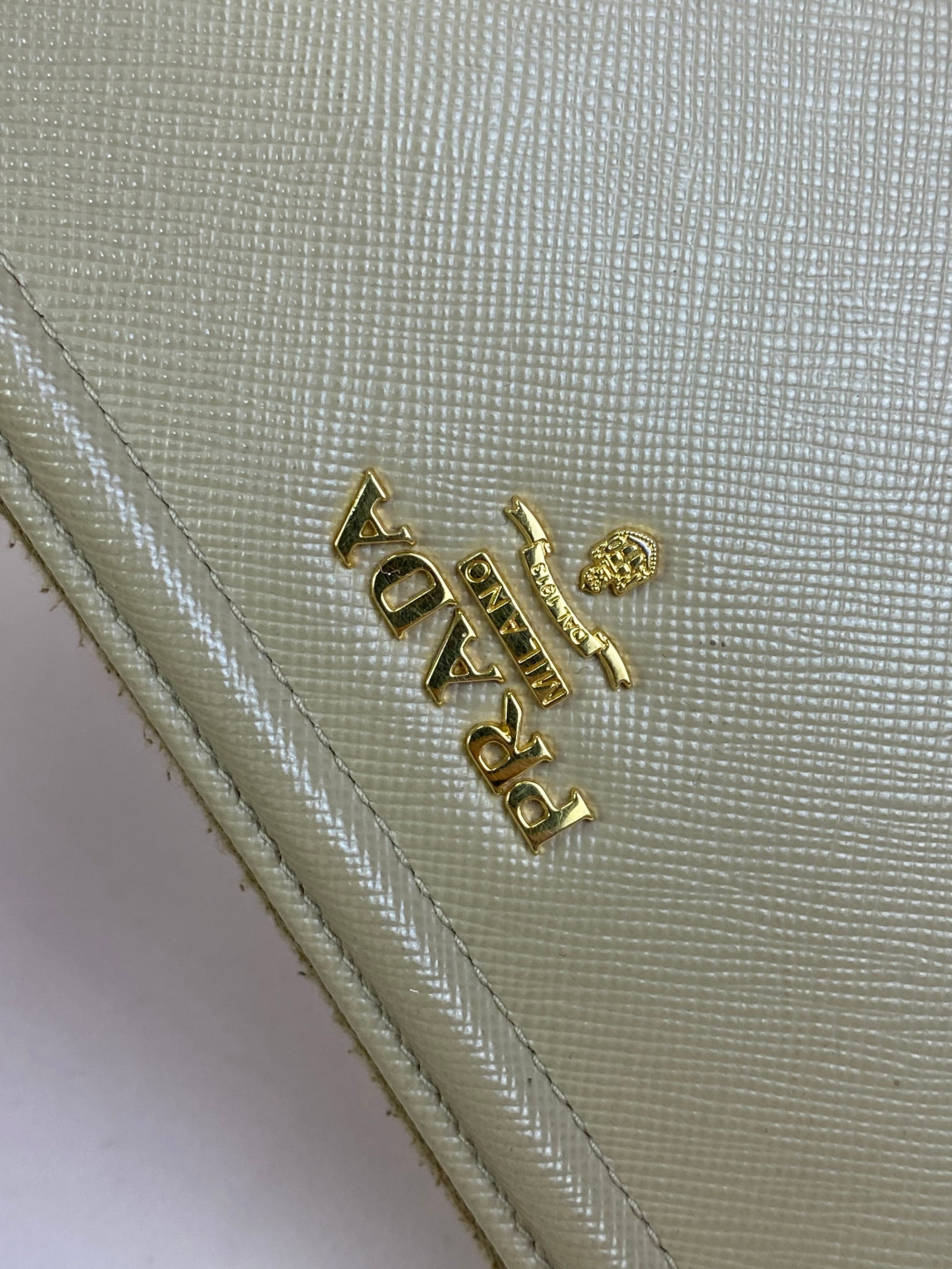 Prada Beige Large Zipped Long Wallet
