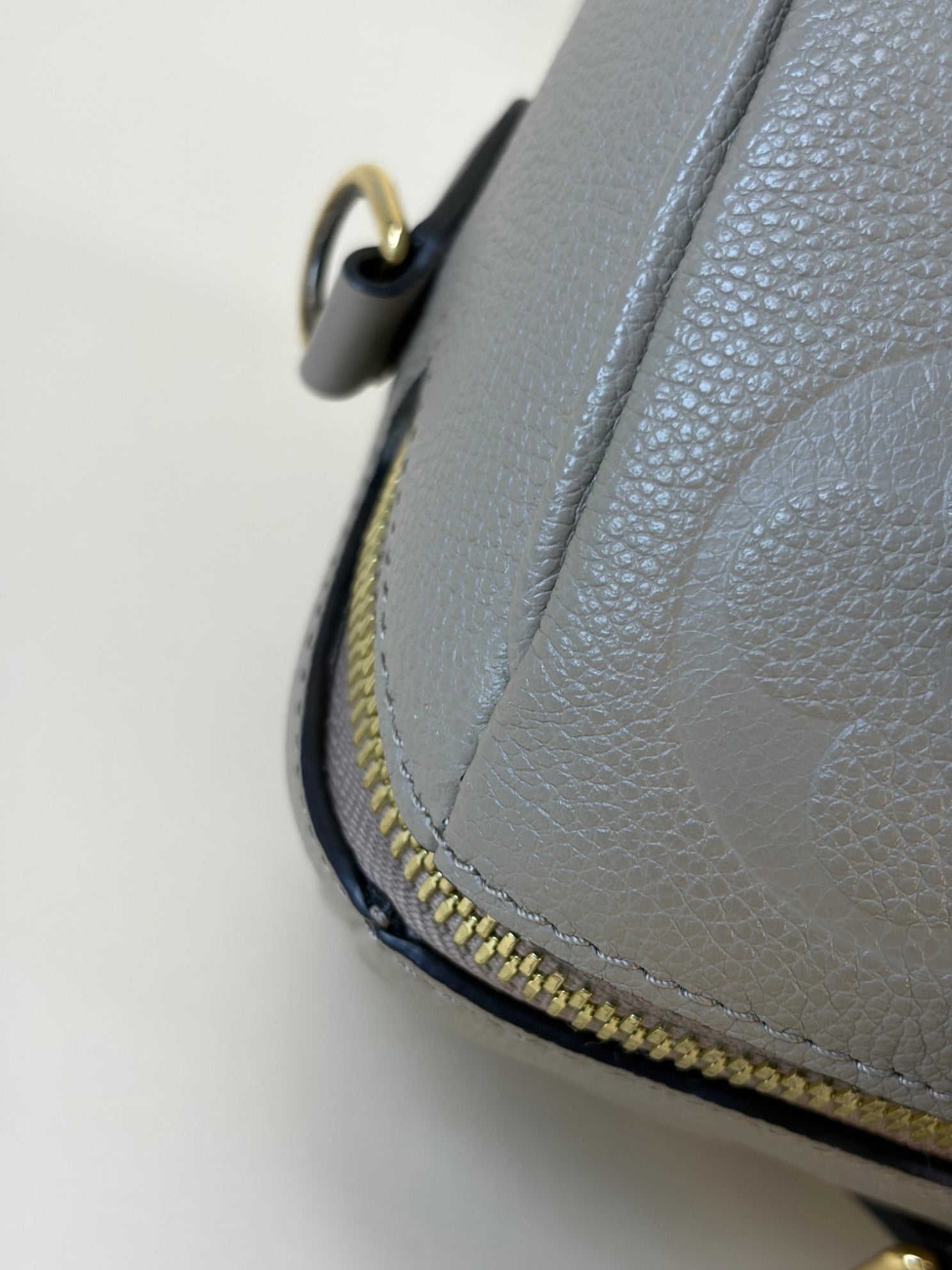 Louis Vuitton Turtledove Monogram Empreinte Speedy Bandouliere 25 Handle Bag