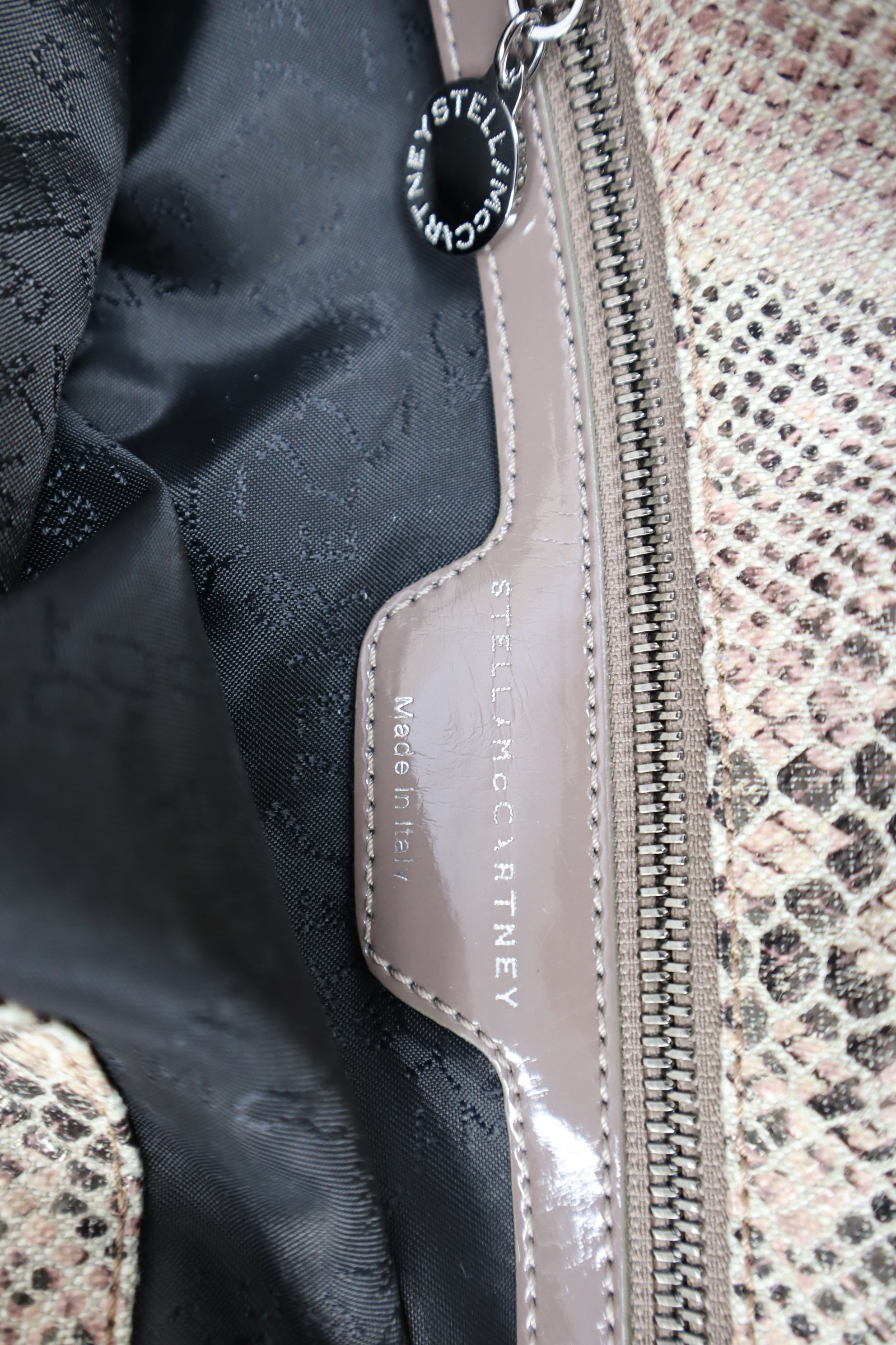 Stella Mccartney Grey Python Large Falabella Bag with Pouch