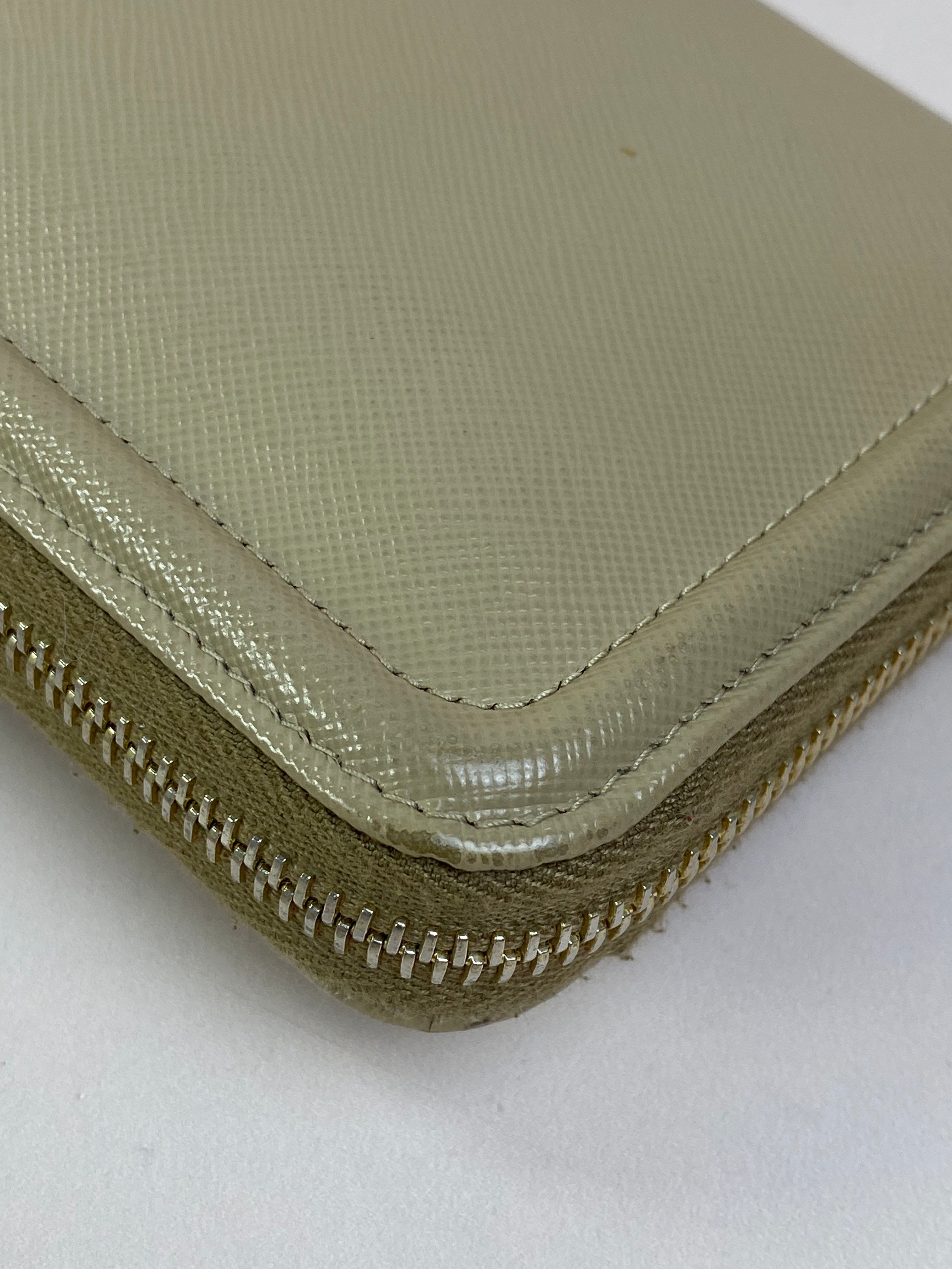 Prada Beige Large Zipped Long Wallet