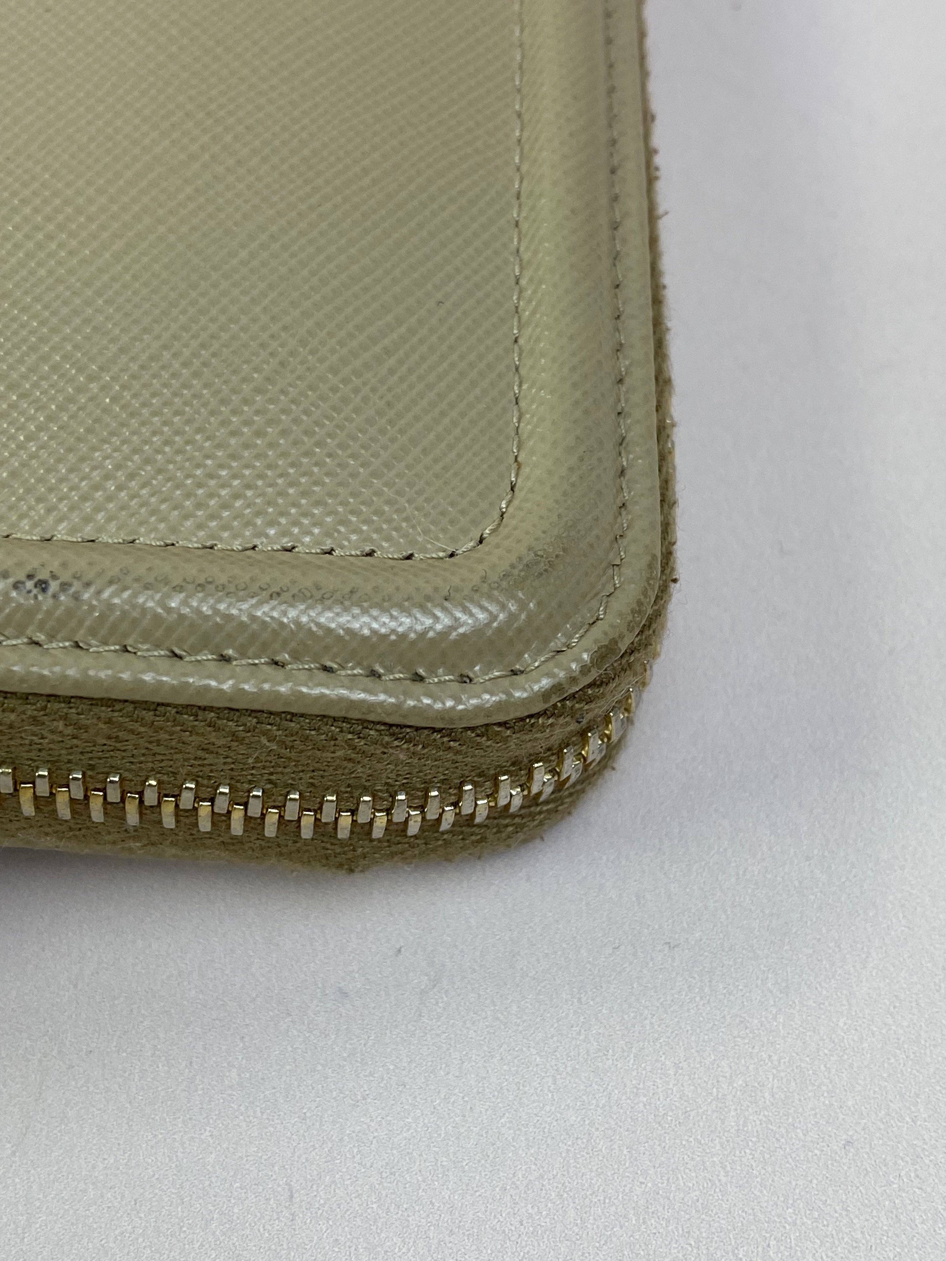 Prada Beige Large Zipped Long Wallet