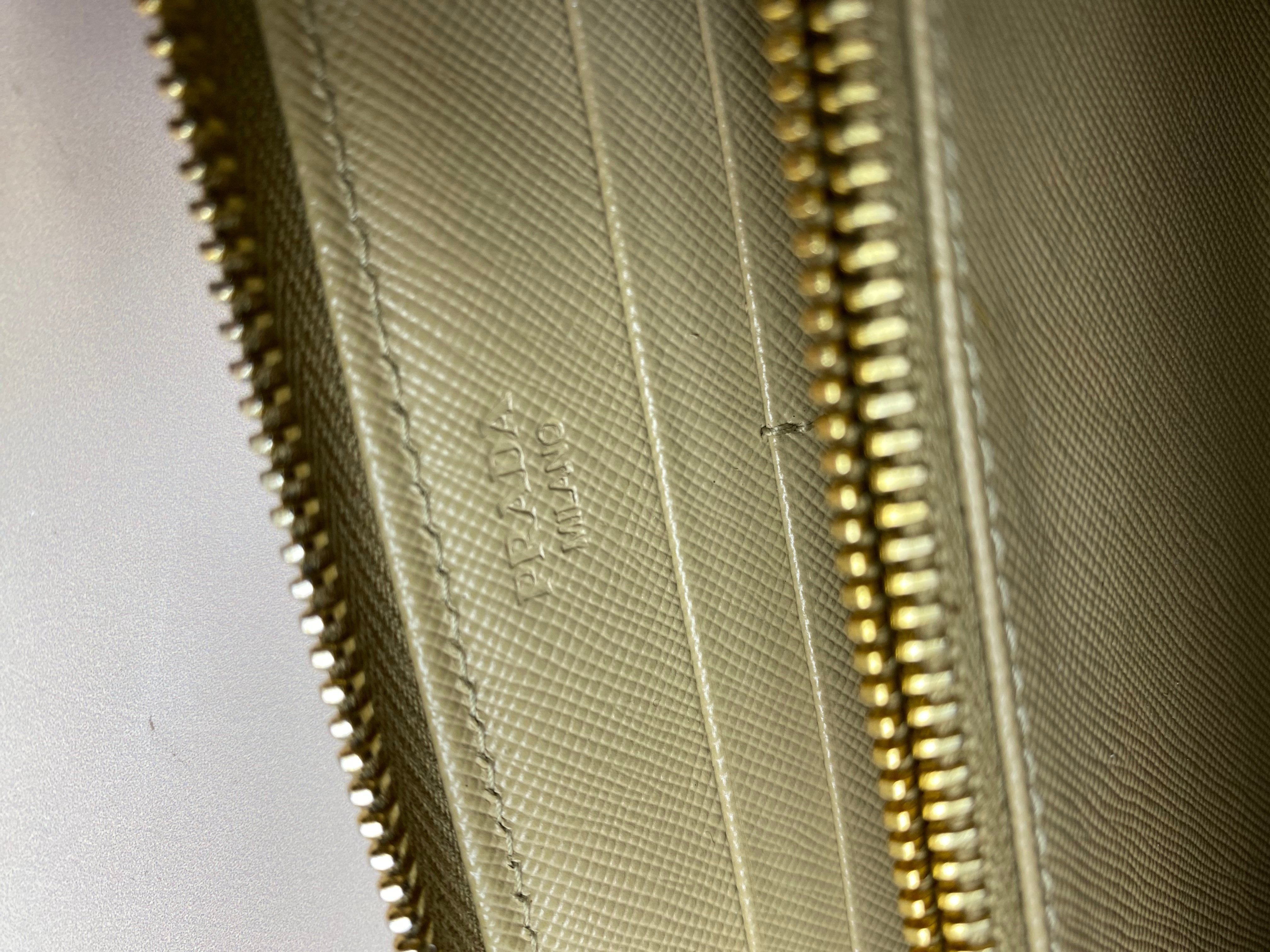 Prada Beige Large Zipped Long Wallet