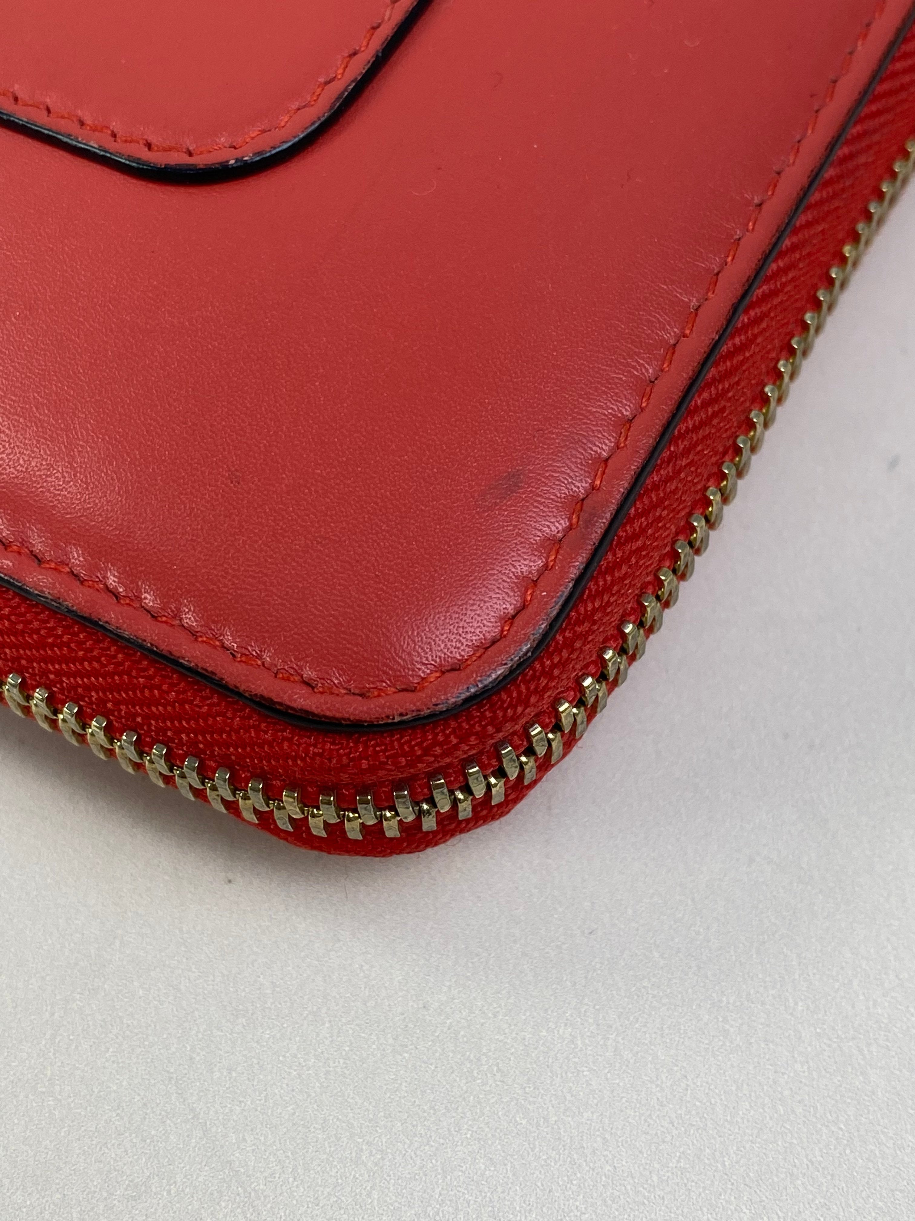 Bvlgari Red Serpenti Round Zip Long Wallet