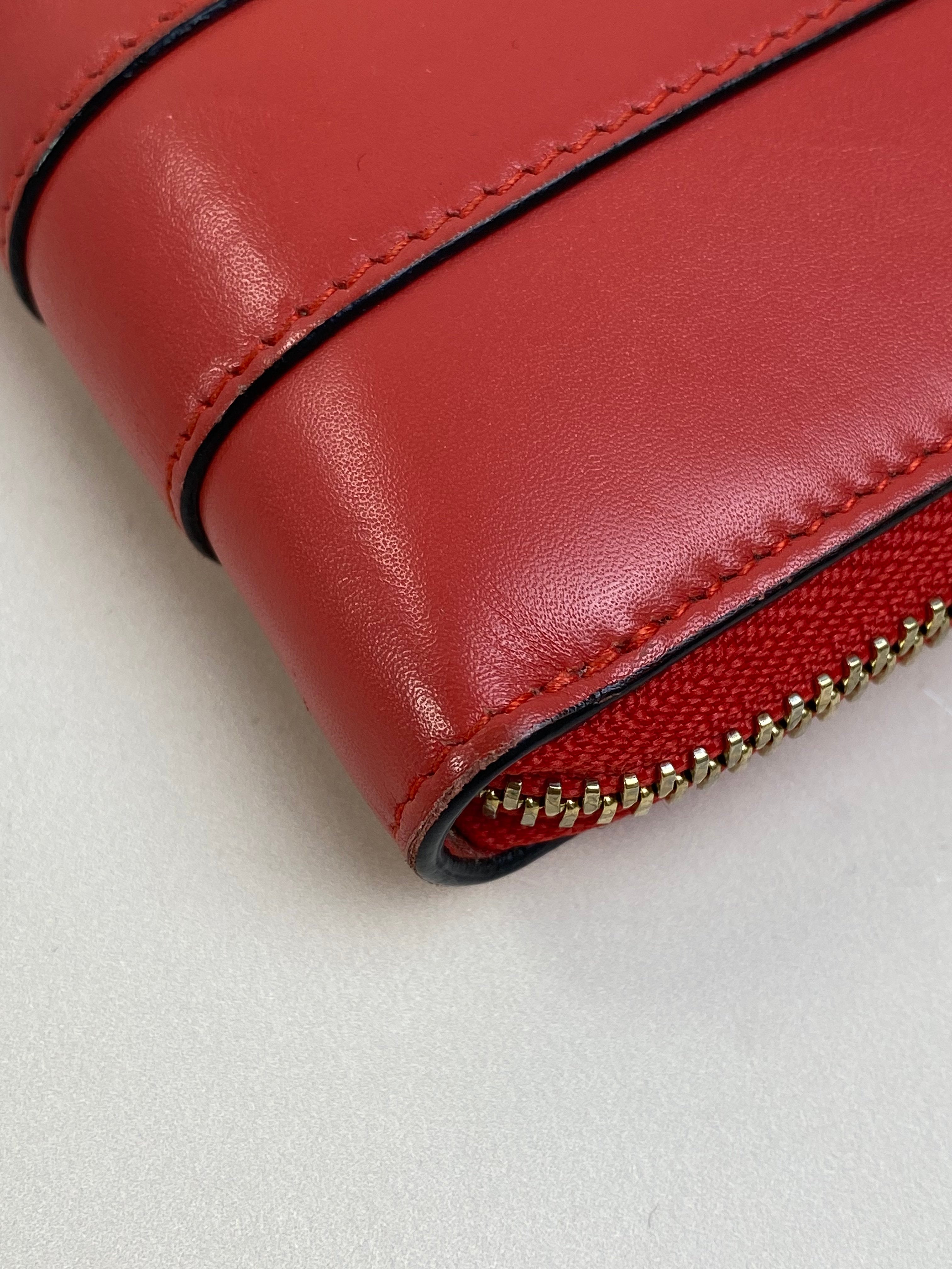 Bvlgari Red Serpenti Round Zip Long Wallet