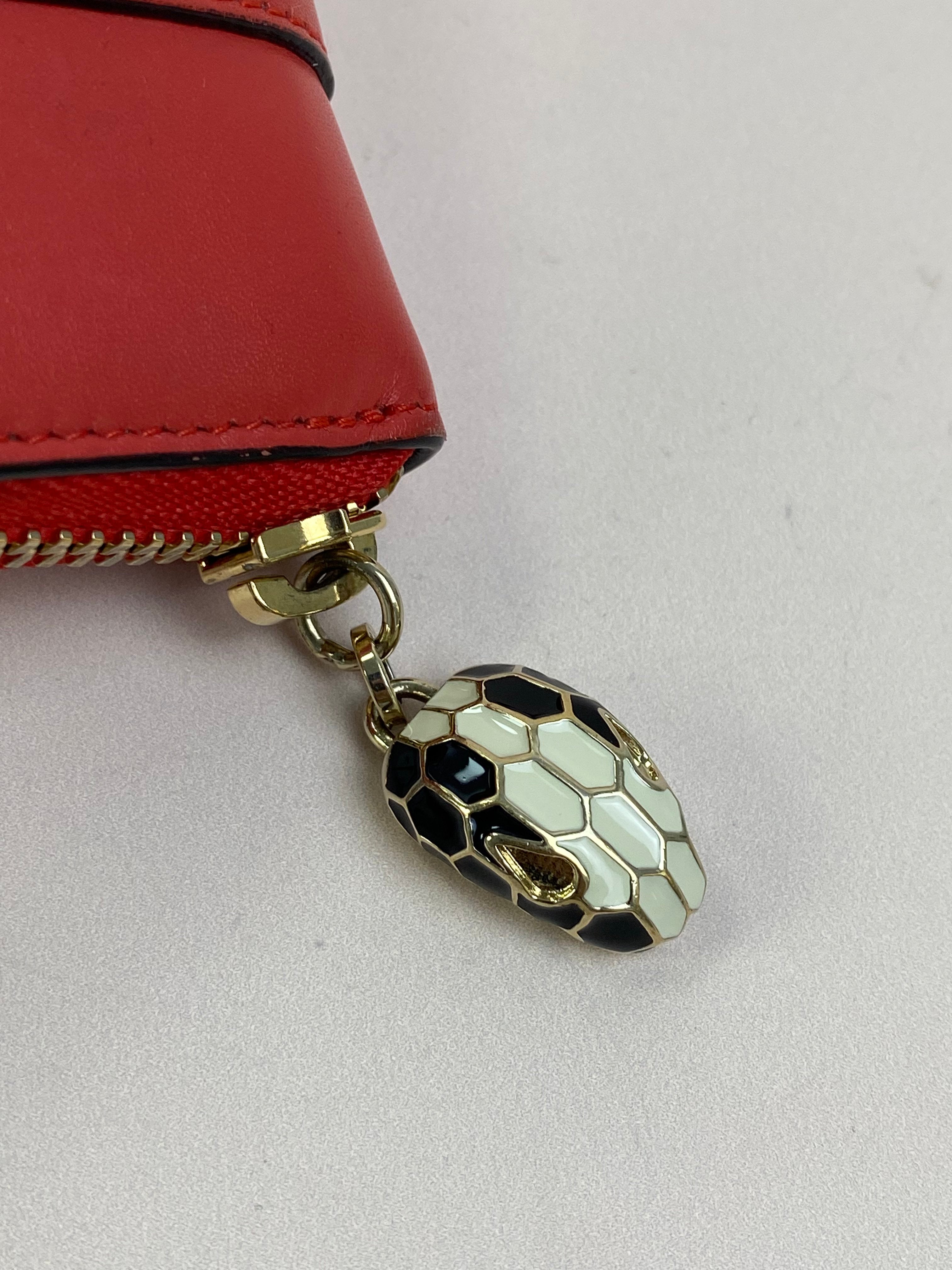 Bvlgari Red Serpenti Round Zip Long Wallet-Wallet-Bvlgari-The Closet Egypt