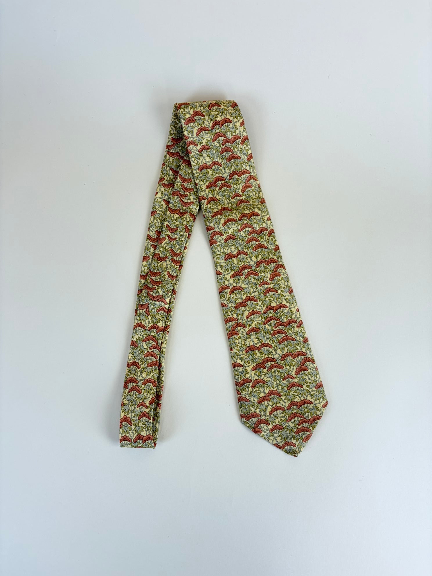 Hermes Bicolor Plant Leaf Ivy Neck Tie