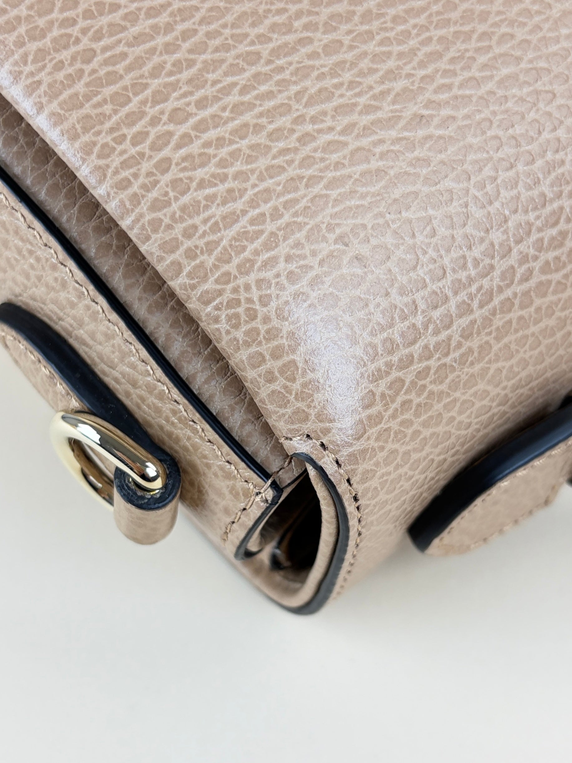 Gucci Beige Dollar Interlocking G Top Handle Shoulder Bag with Strap