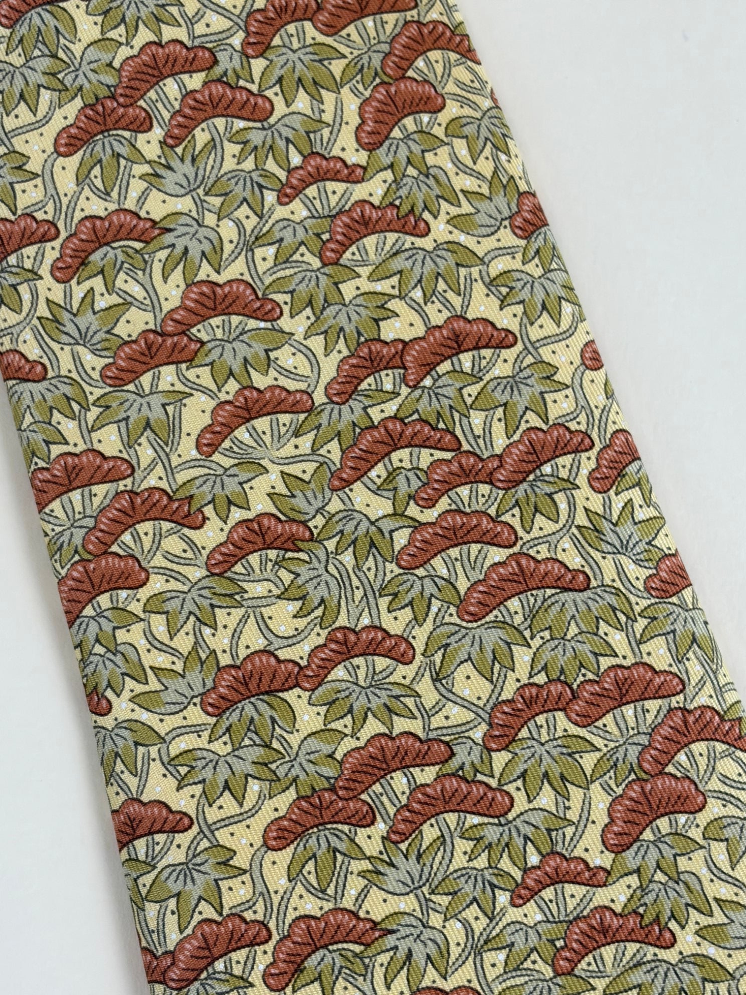 Hermes Bicolor Plant Leaf Ivy Neck Tie