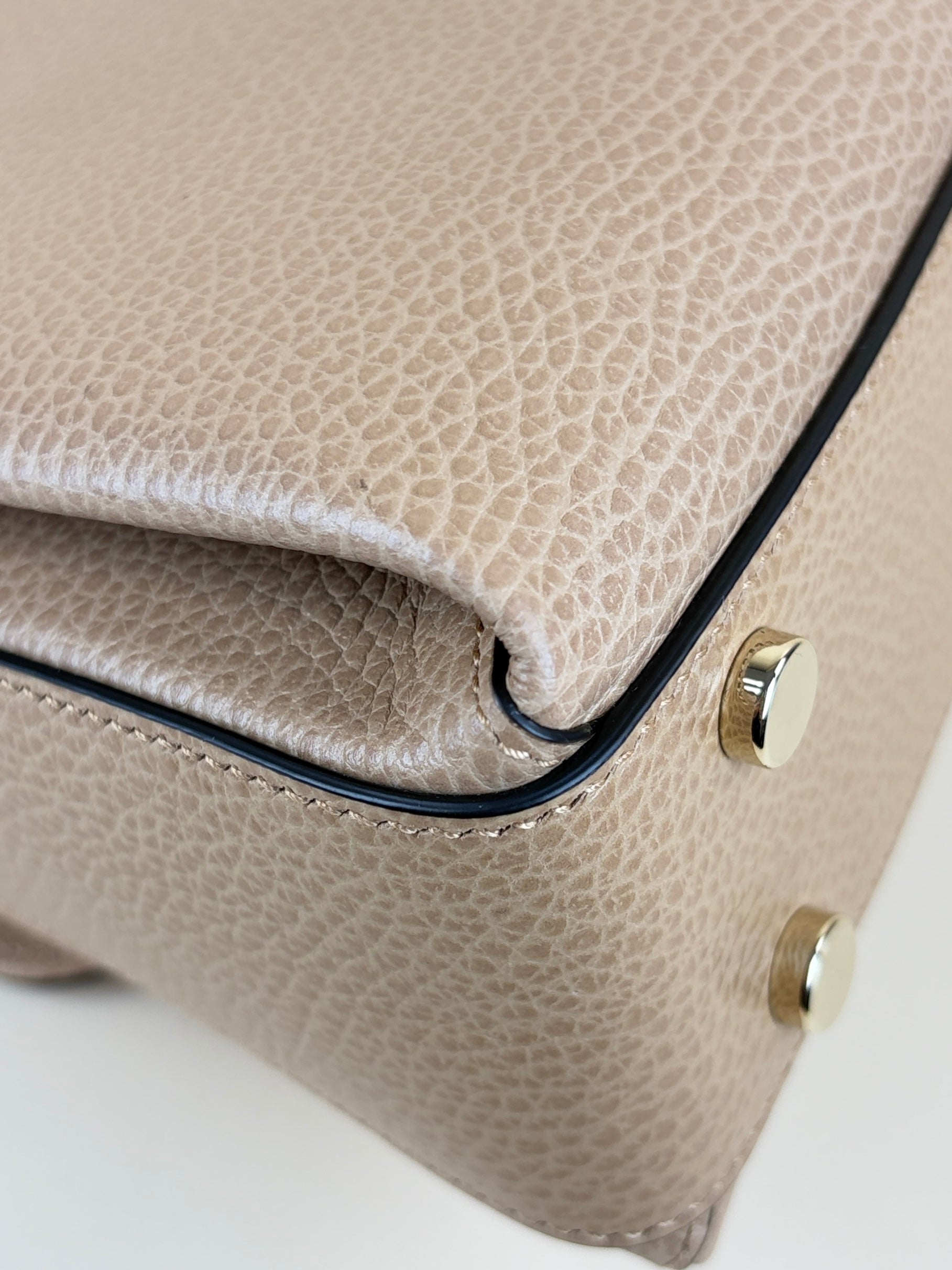 Gucci Beige Dollar Interlocking G Top Handle Shoulder Bag with Strap