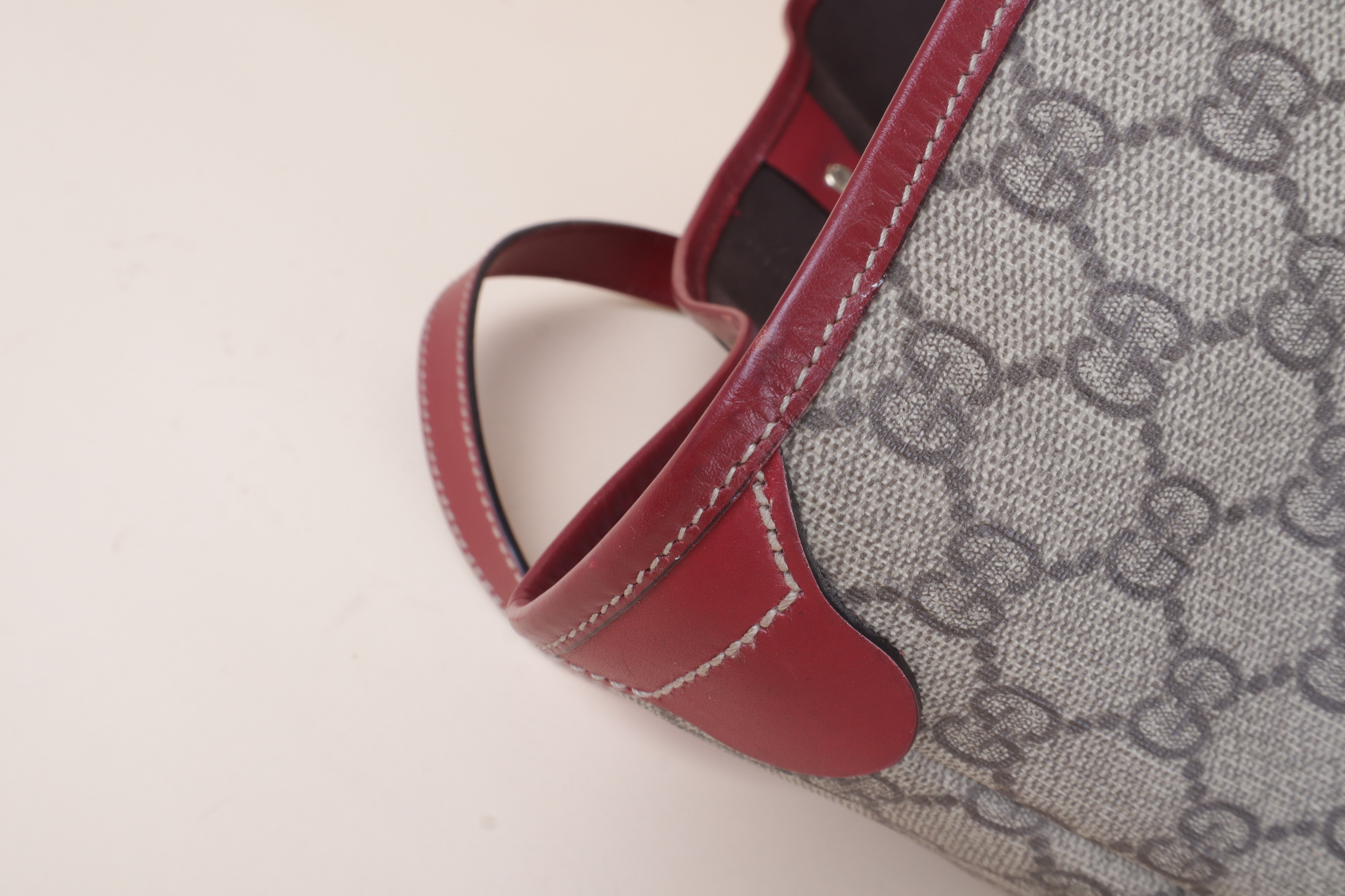 Gucci red Ophidia gg web tote bag