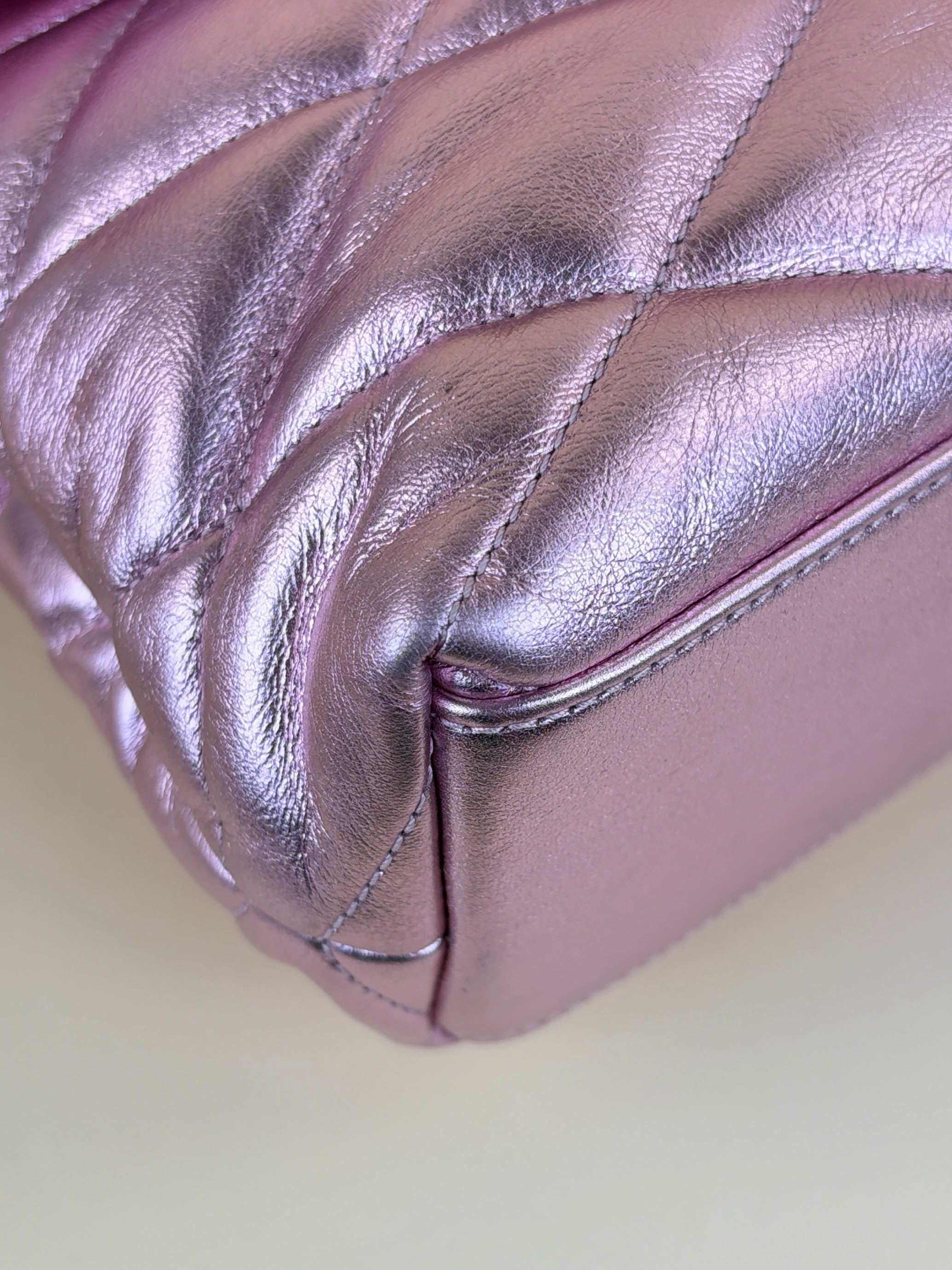 YSL Metallic Pink Envelope Large Pouch
