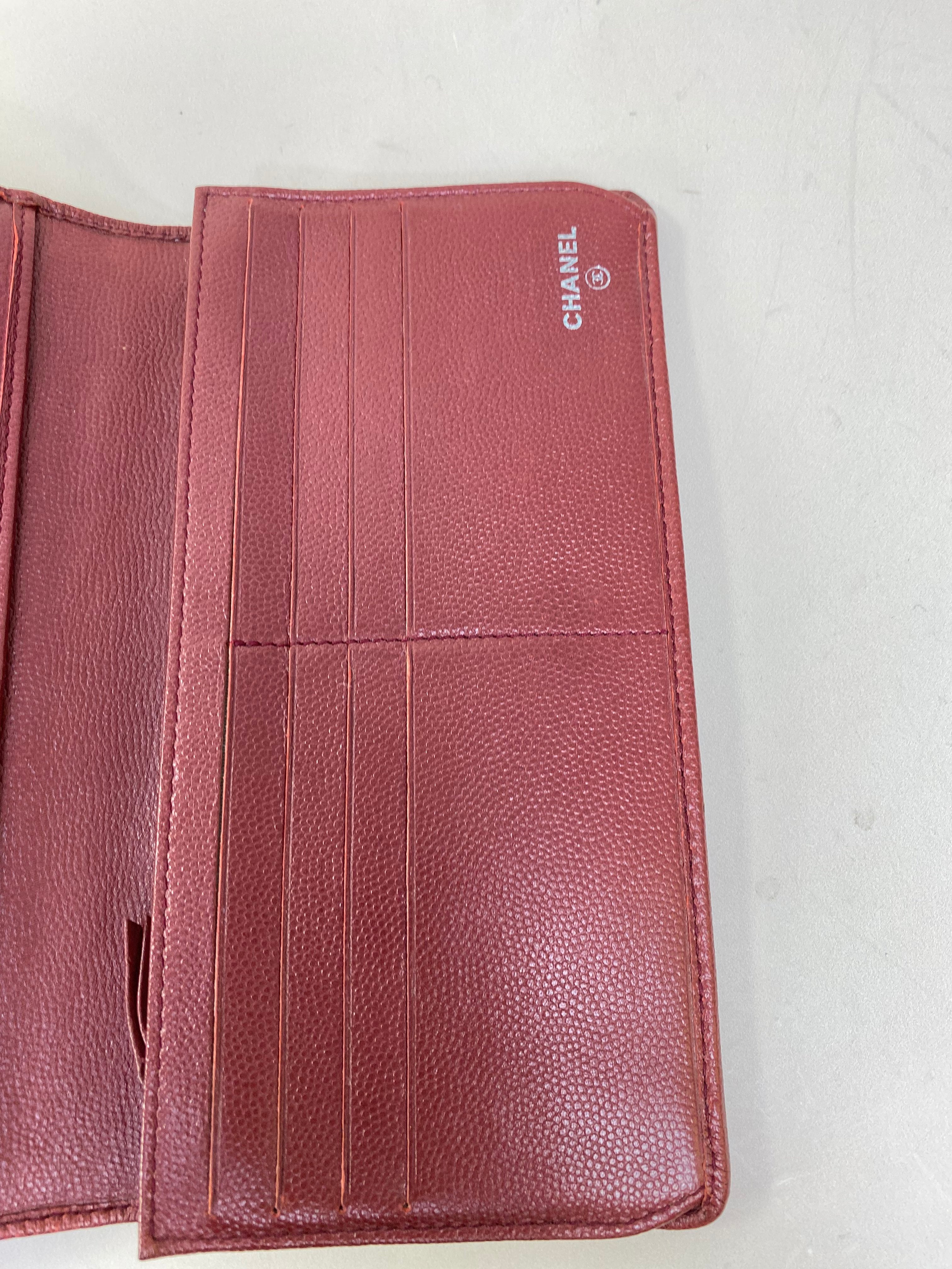 Chanel Red Fold Long Wallet