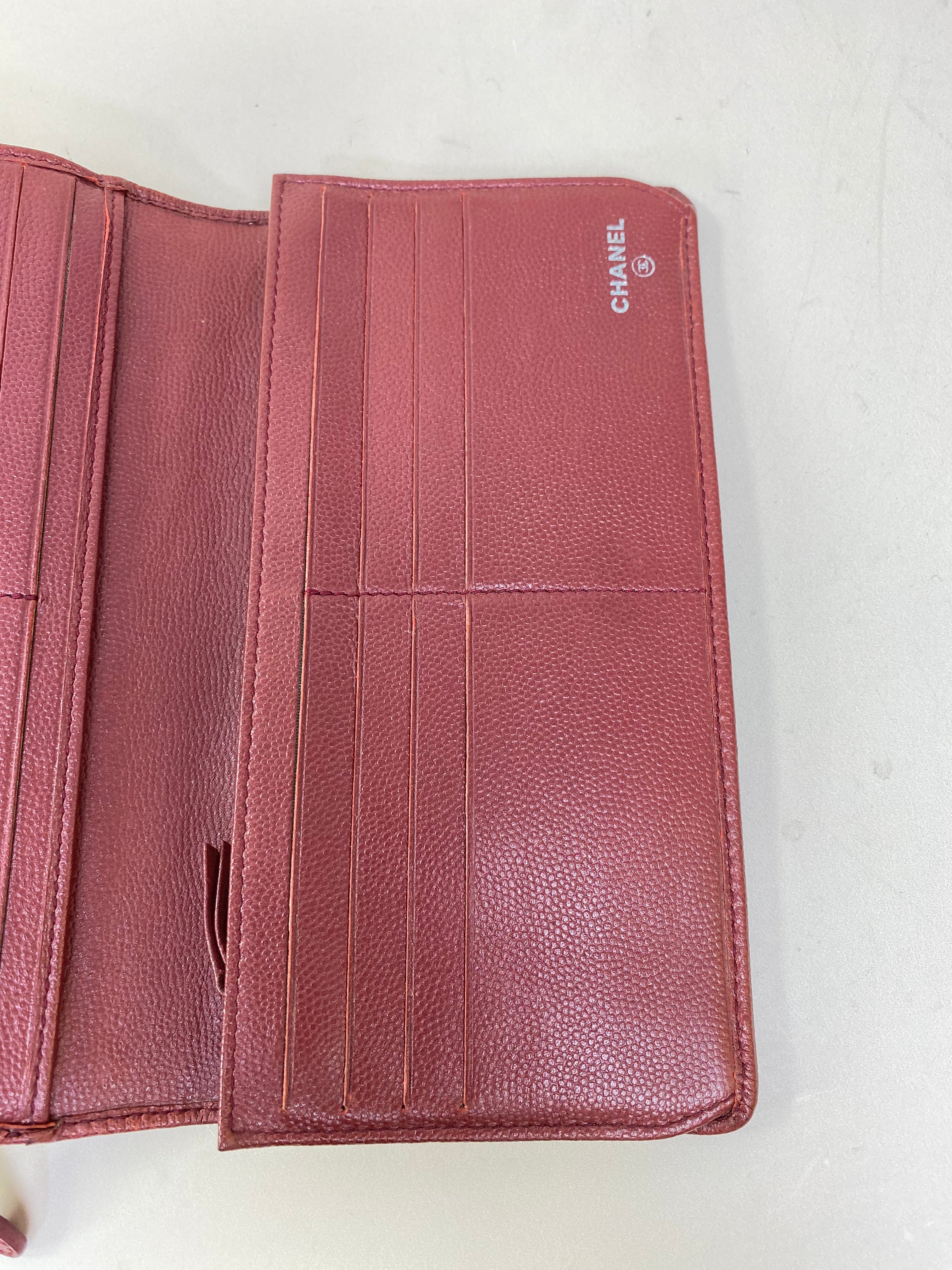 Chanel Red Fold Long Wallet