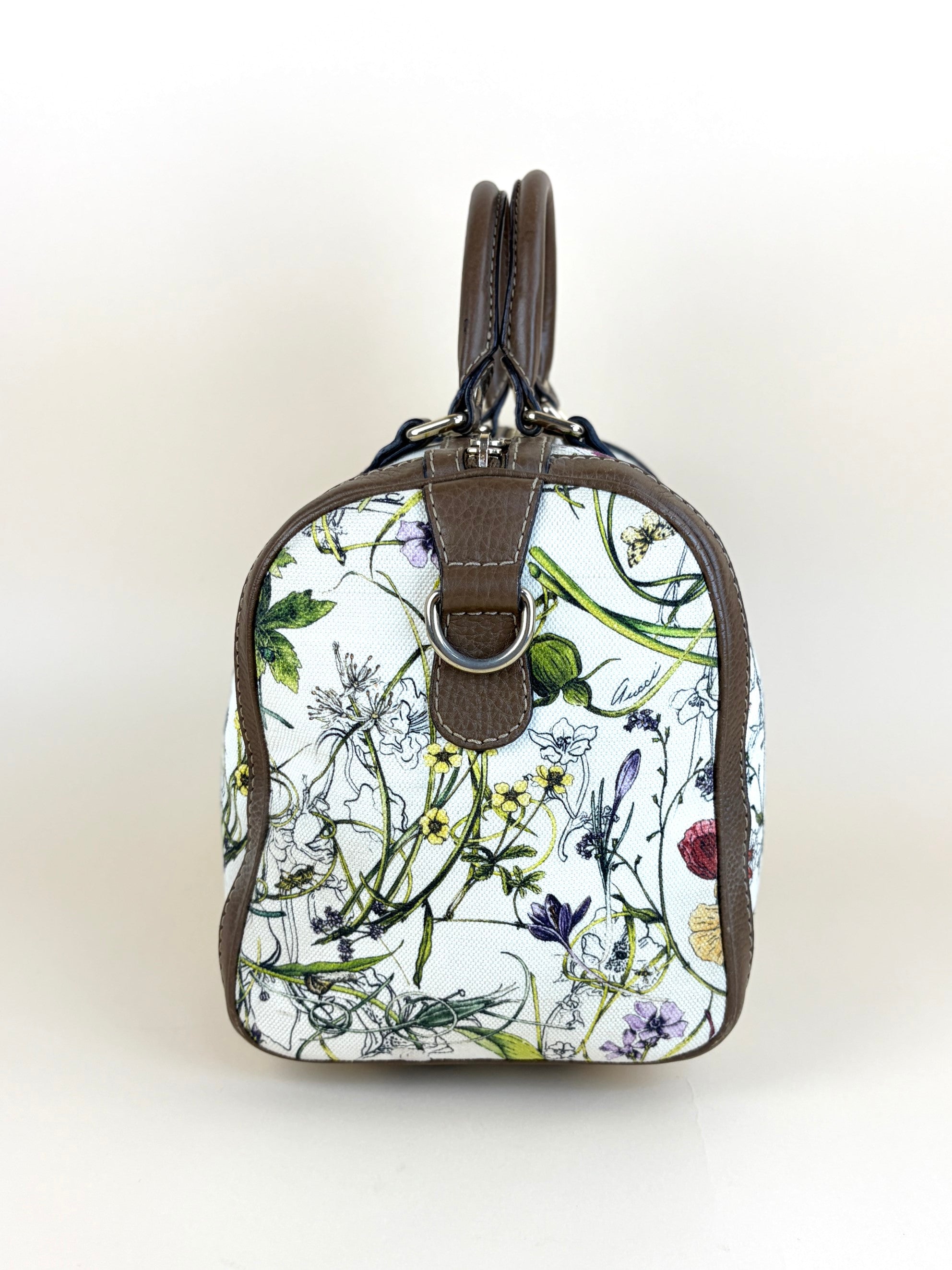 Gucci floral infinity joy Boston beige canvas /brown leather