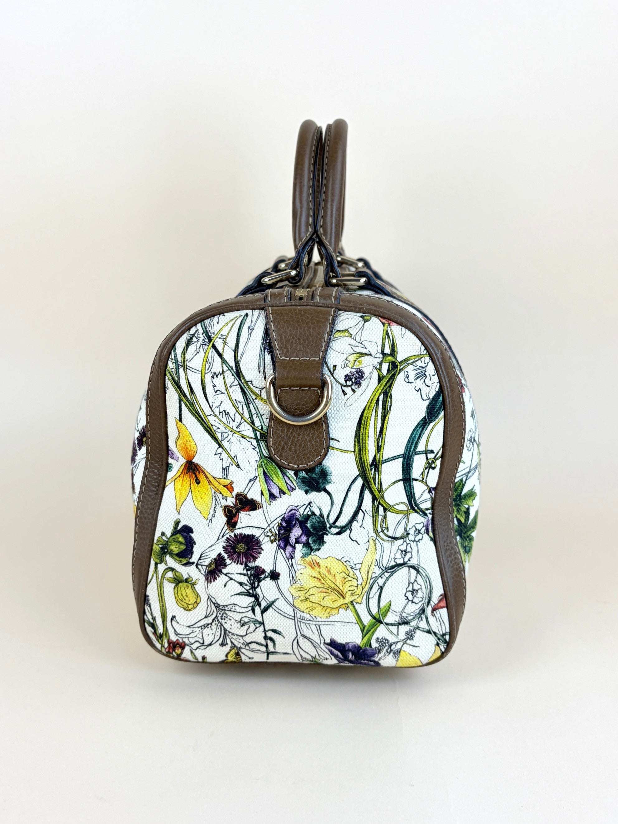 Gucci floral infinity joy Boston beige canvas /brown leather