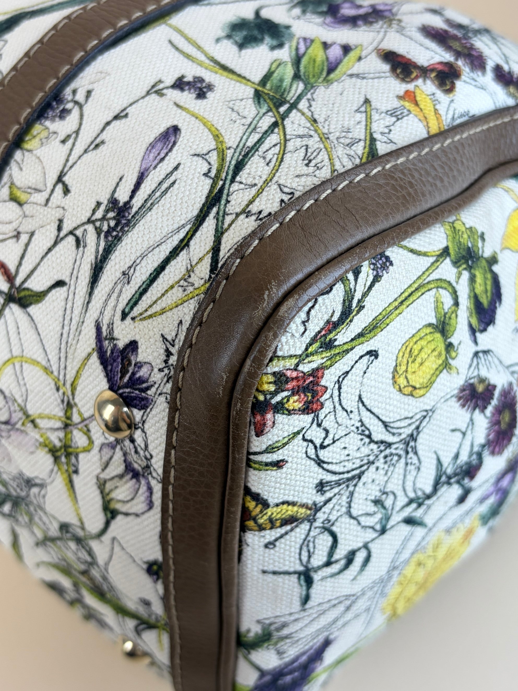 Gucci floral infinity joy Boston beige canvas /brown leather