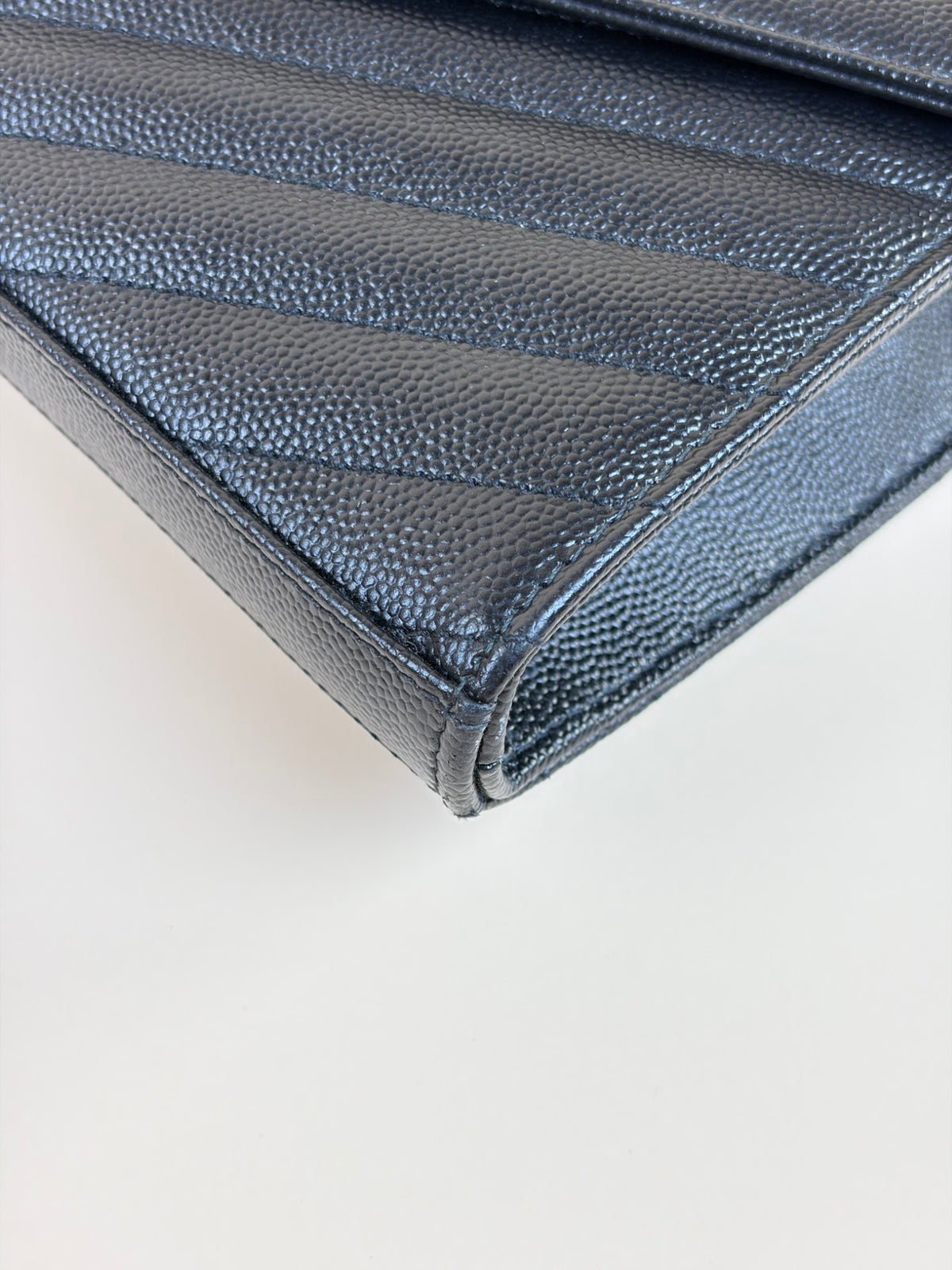 YSL black Cassandre Classic Wallet On Chain