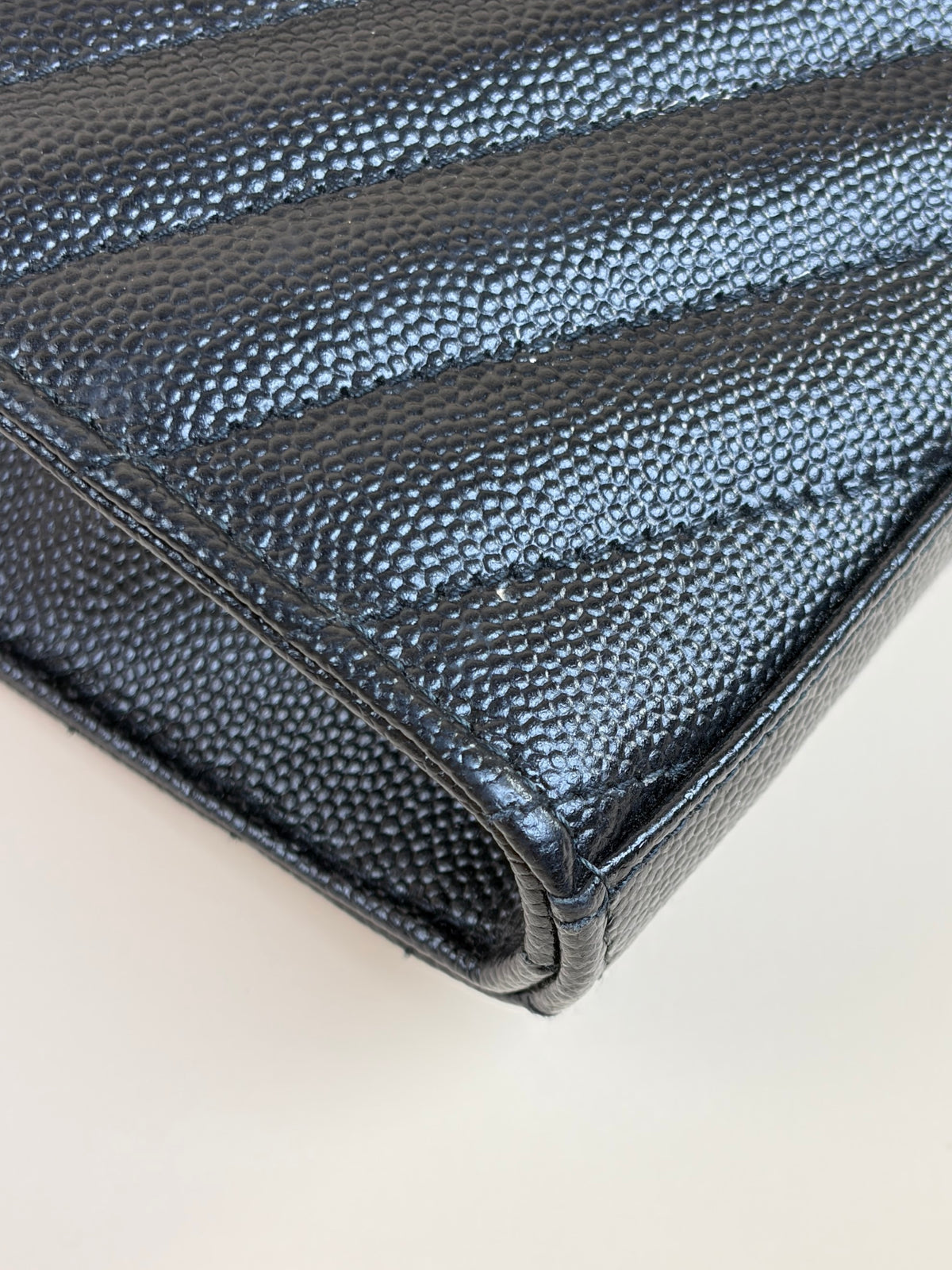 YSL black Cassandre Classic Wallet On Chain